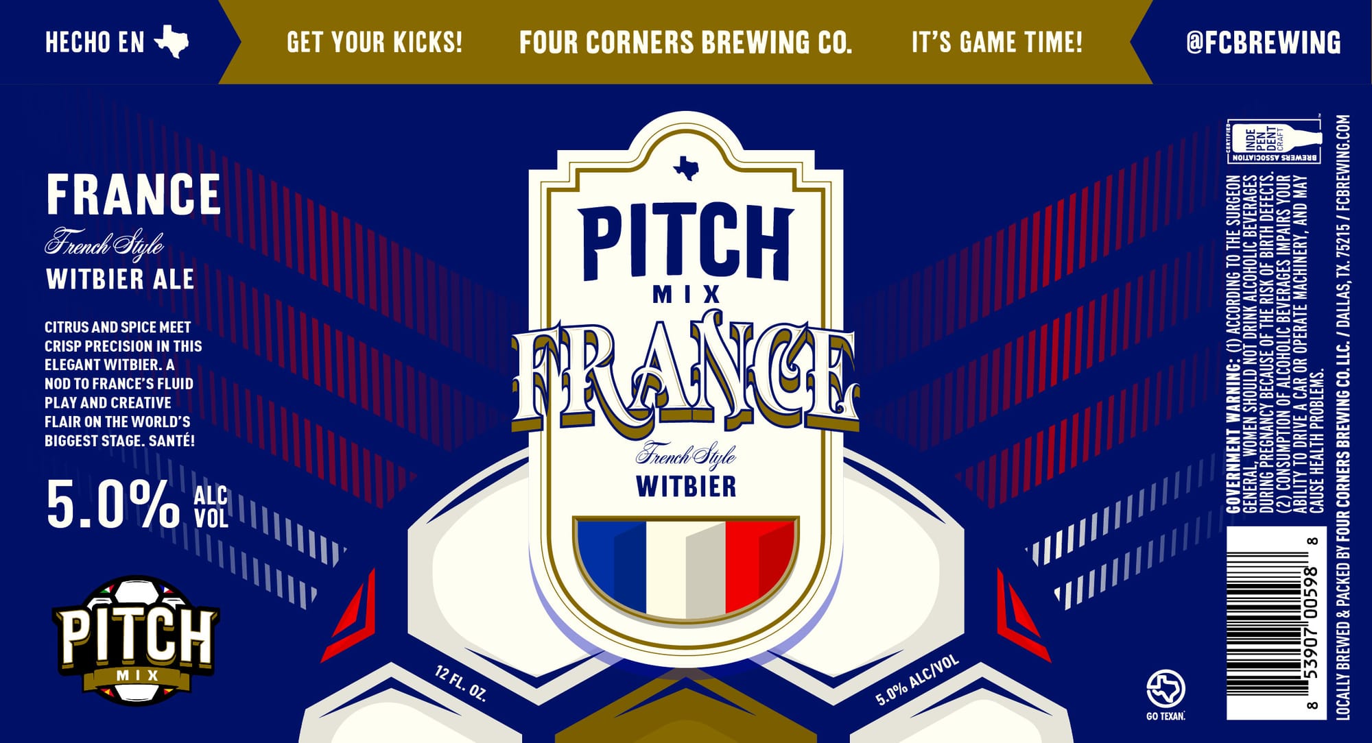 Pitch France by Four Corners Brewing Co. - beer label