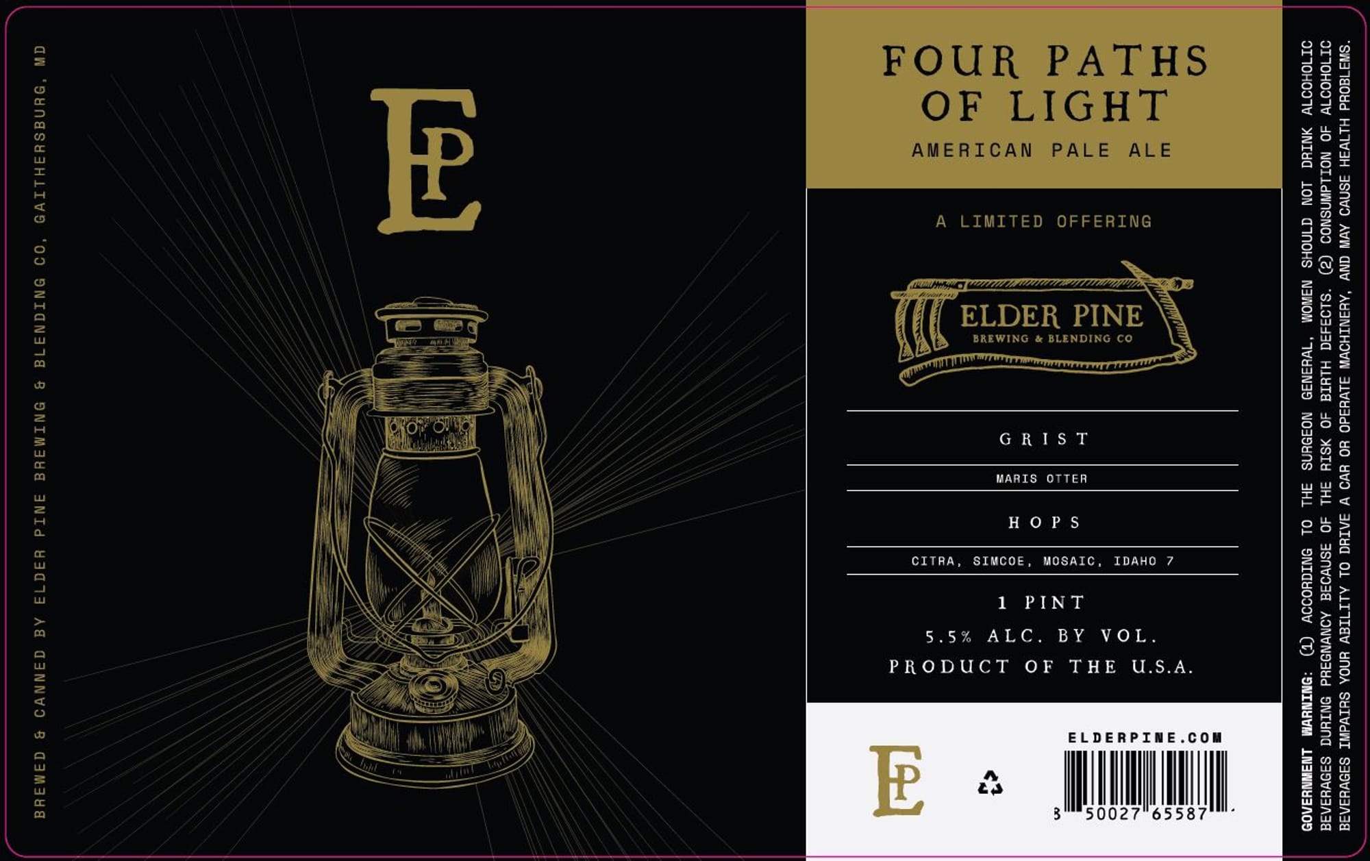 Four Paths of Light by Elder Pine Brewing & Blending - beer label