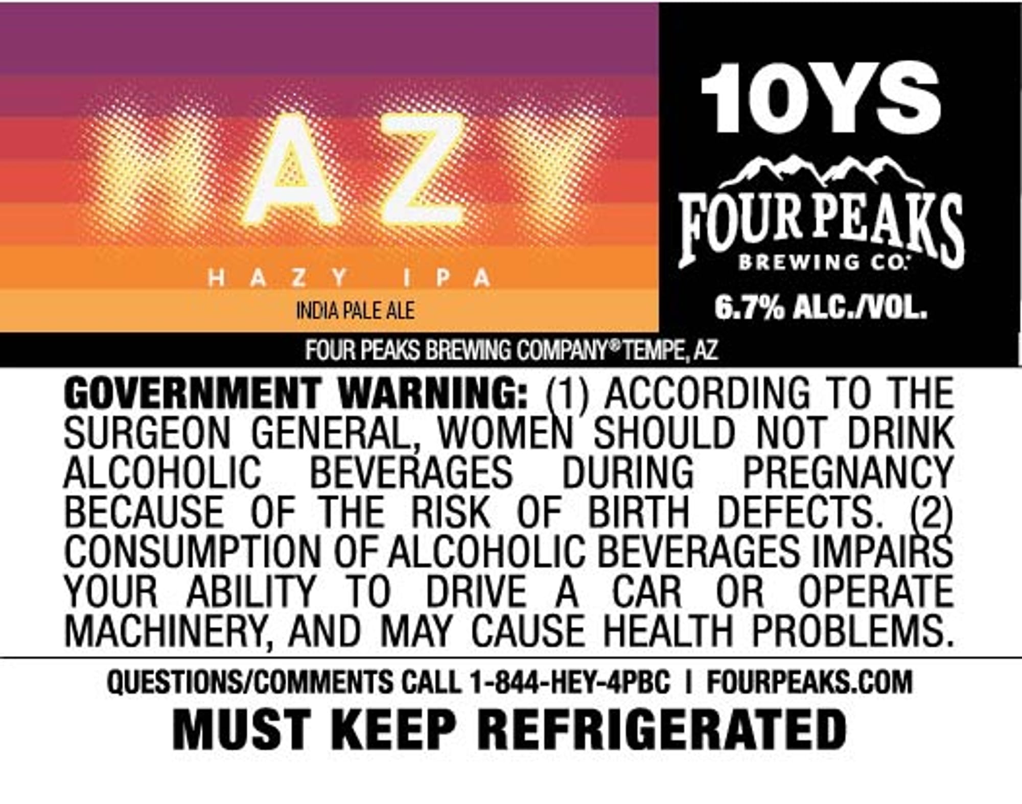 10Ys by Four Peaks Brewing Co. - beer label