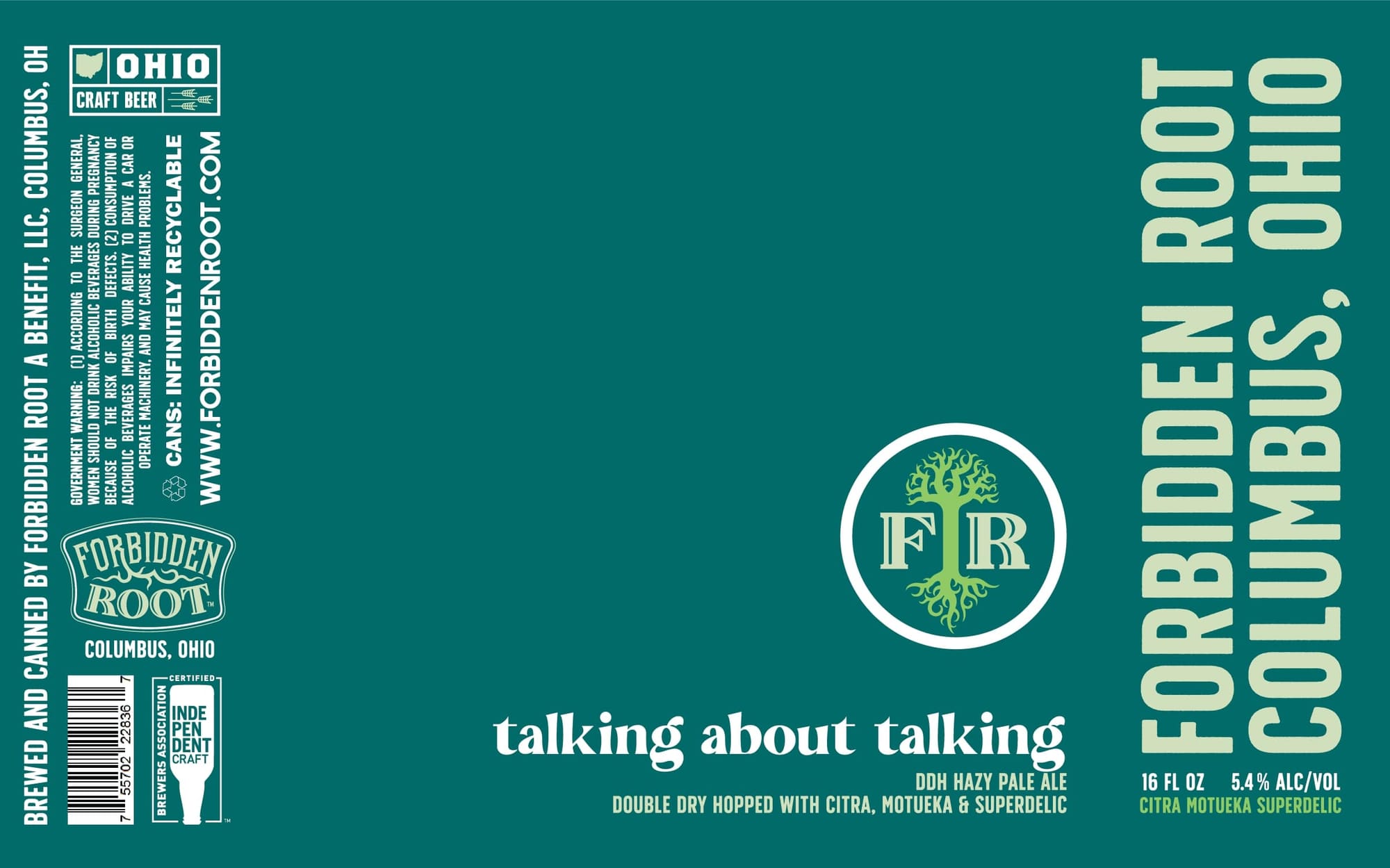 Talking About Talking by Forbidden Root - beer label