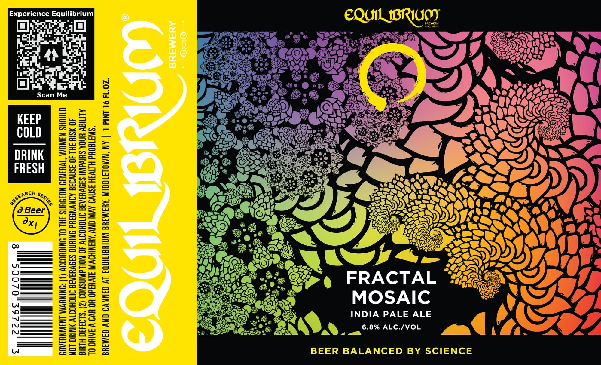Fractal Mosaic by Equilibrium Brewery - beer label