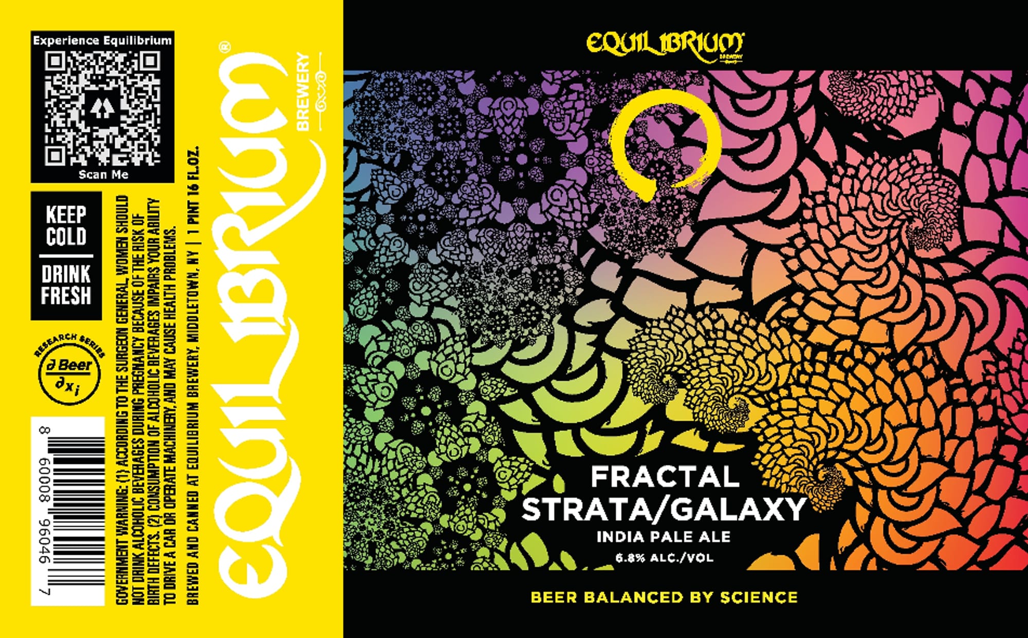 Fractal Stratta/Galaxy by Equilibrium Brewery - beer label