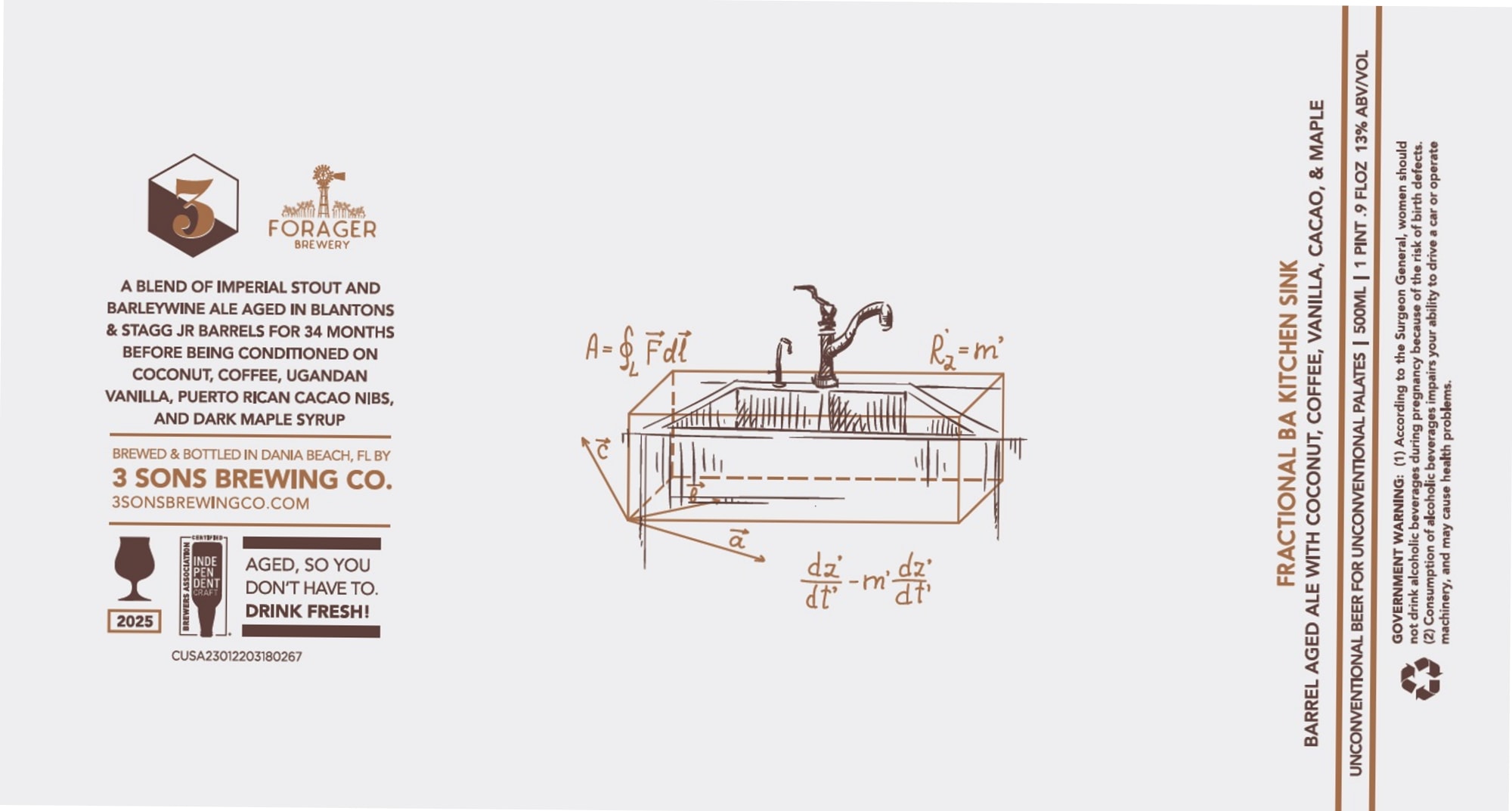 Fractional Ale by Forager Brewery - beer label