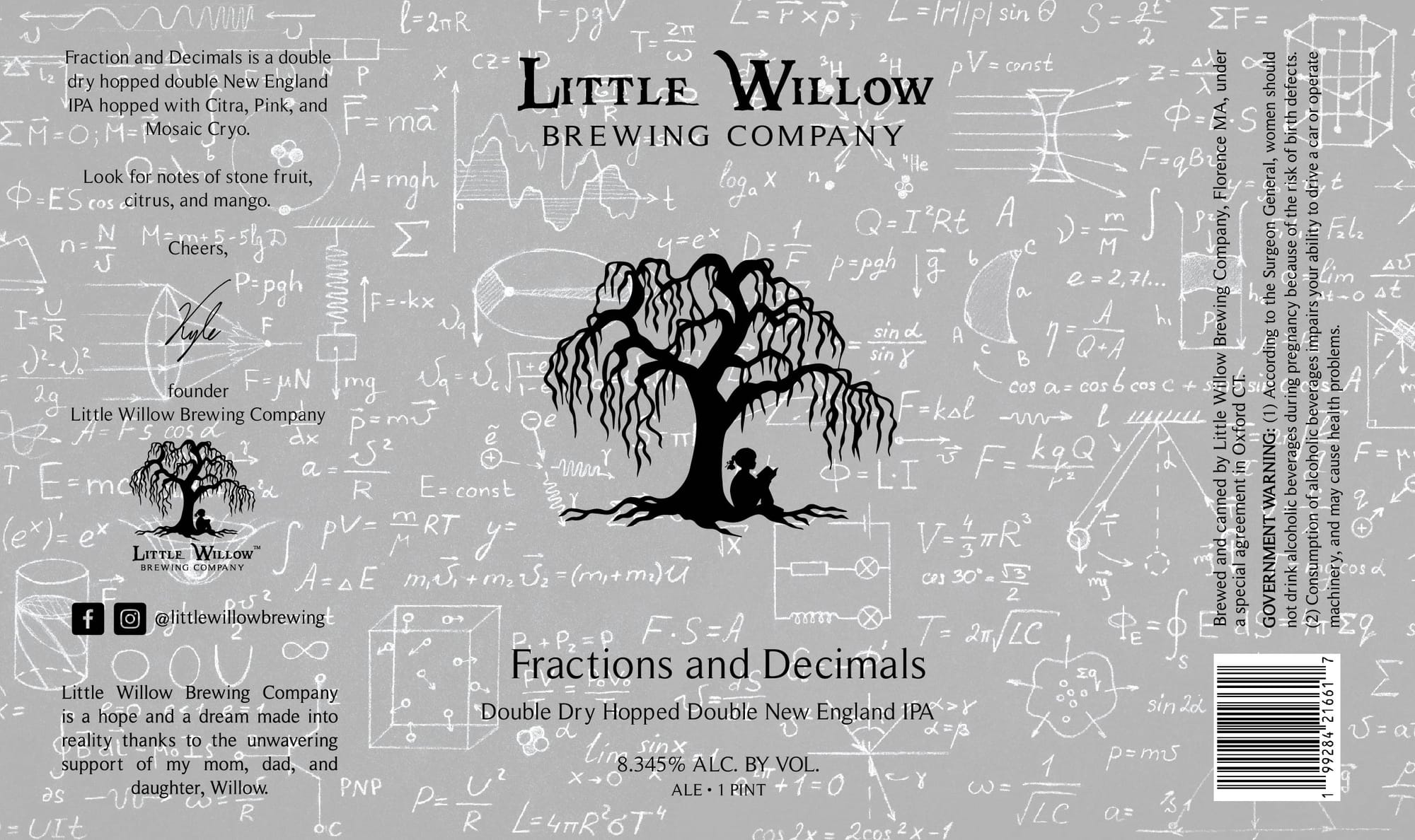Fractions and Decimals by Little Willow Brewing Company - beer label