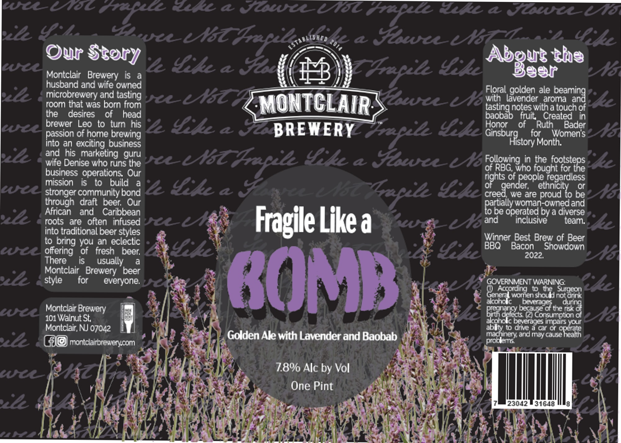 Fragile Like a Flower Bomb by Montclair Brewery - beer label