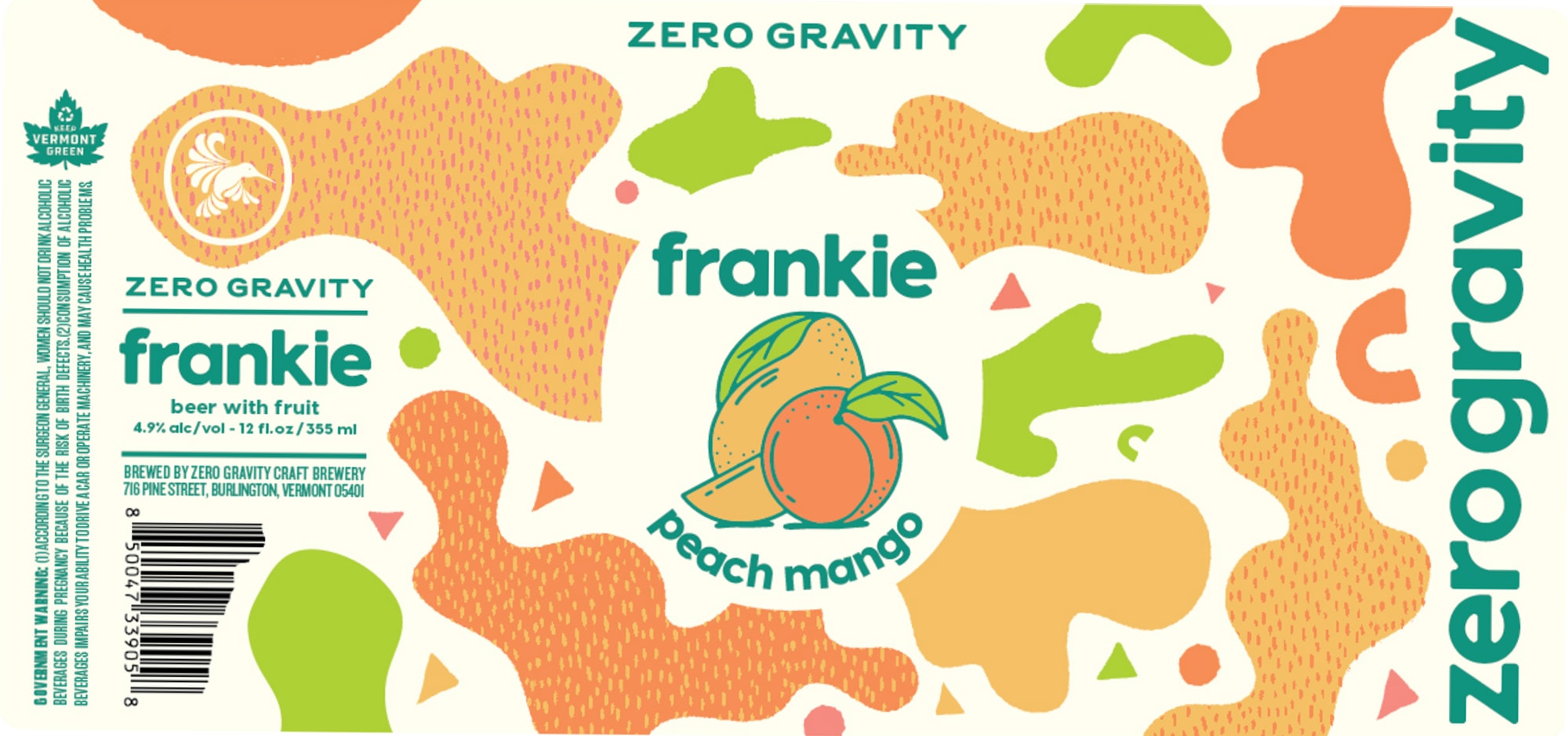 Frankie by Zero Gravity - beer label