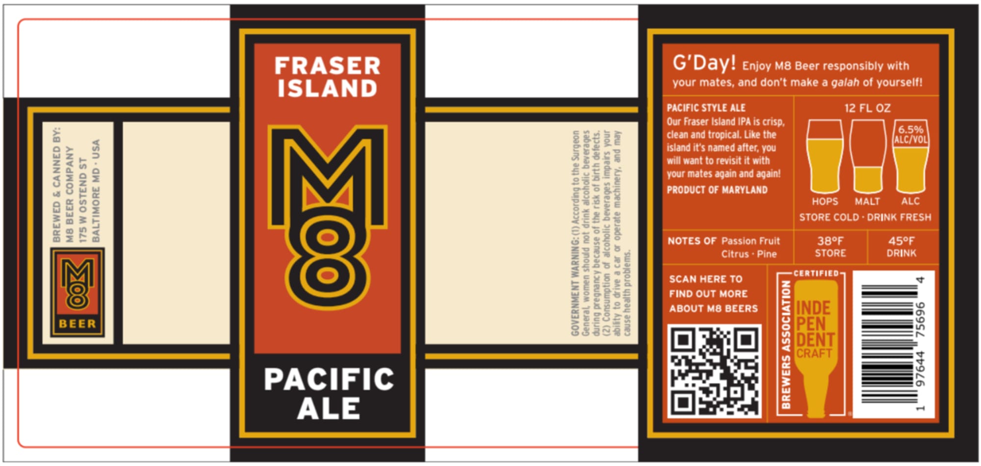 Fraser Island by M8 Brewing - beer label