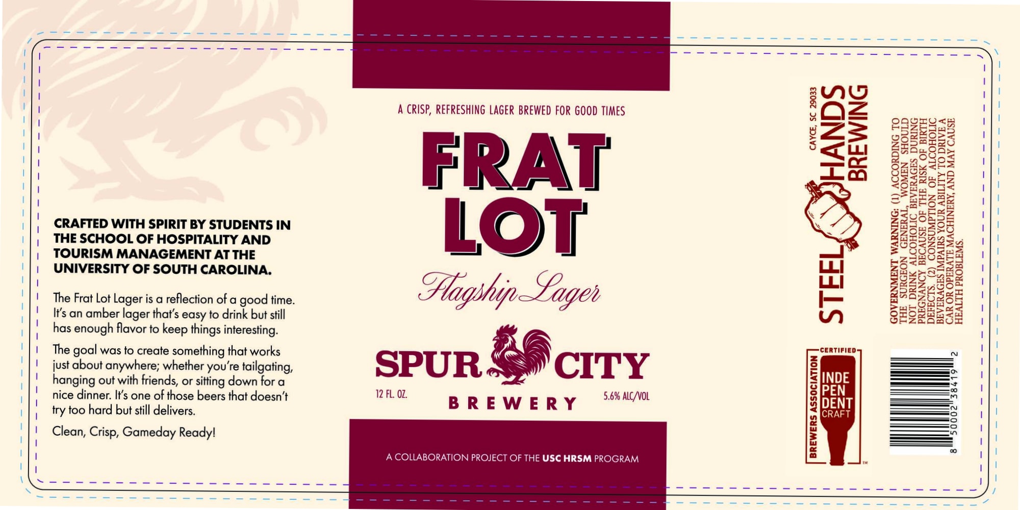 Frat Lot Flagship Lager by Spur City Brewery - beer label