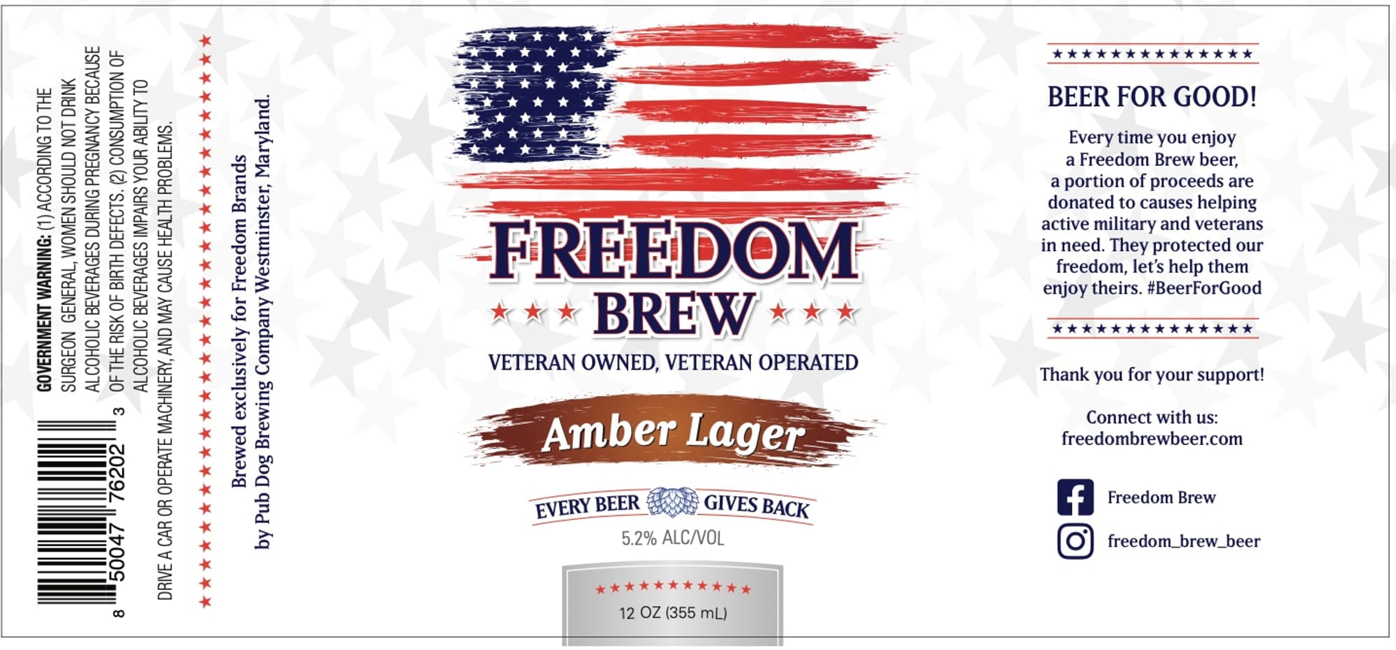 Amber Lager by Freedom Brew - beer label
