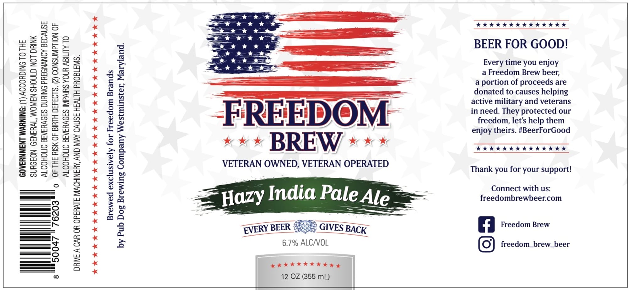 Freedom Brew Hazy India Pale Ale by Freedom Brew - beer label