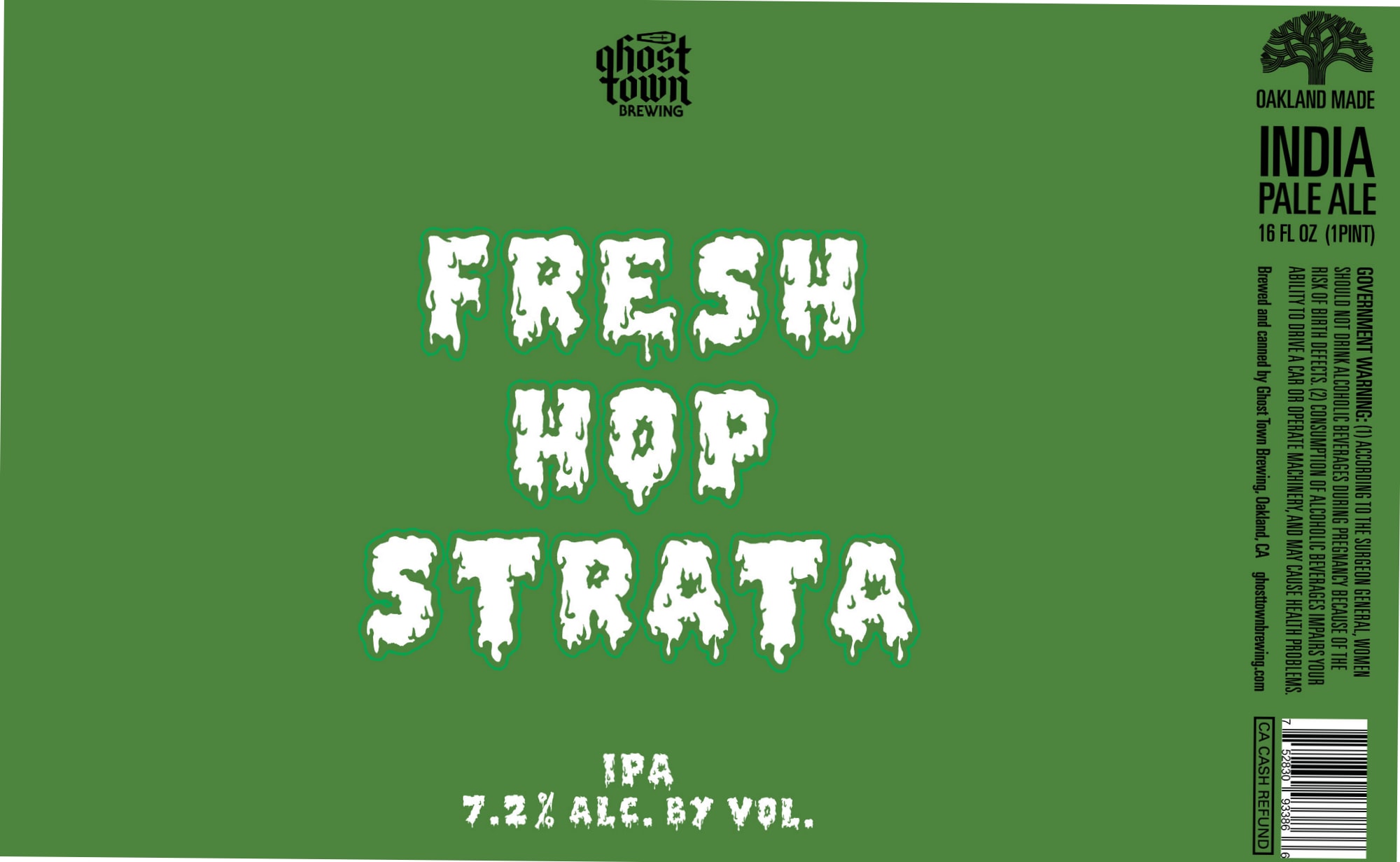 Fresh Hop Strata IPA by Ghost Town Brewing - beer label