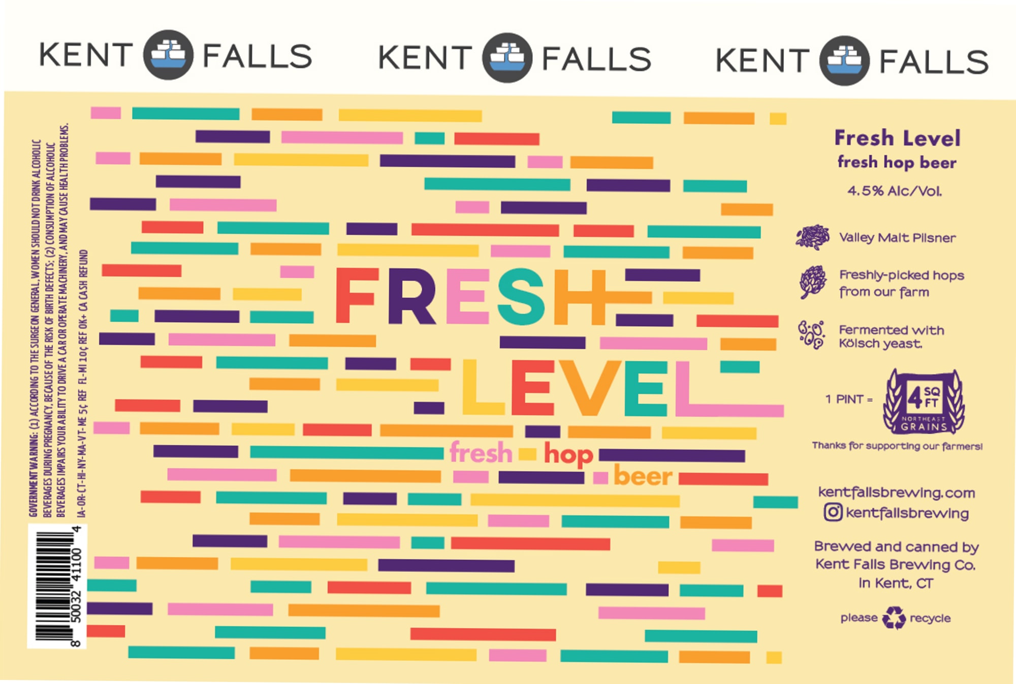 Fresh Level by Kent Falls Brewing - beer label