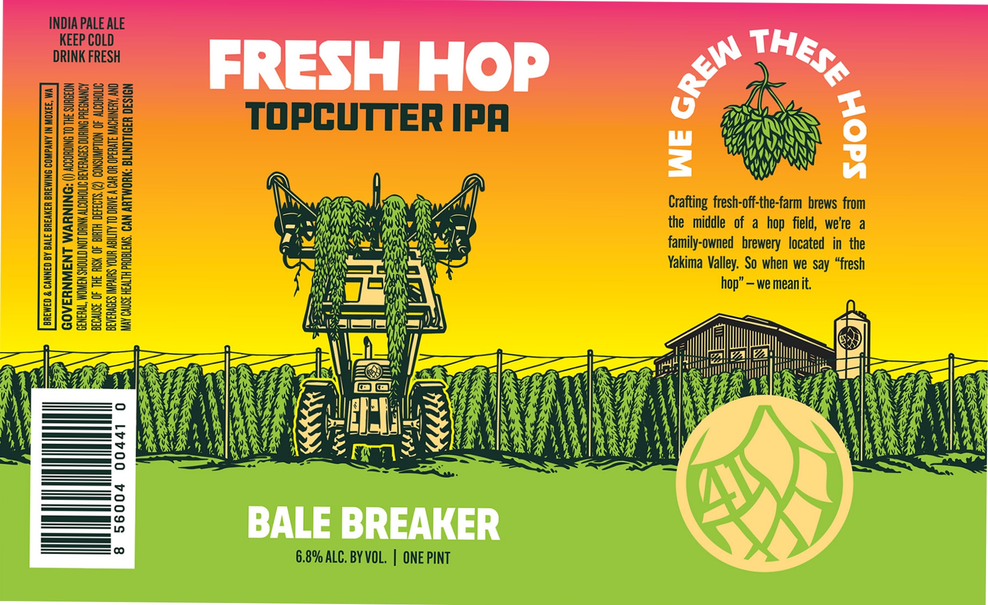 Fresh Topcutter IPA by Bale Breaker Brewing Company - beer label