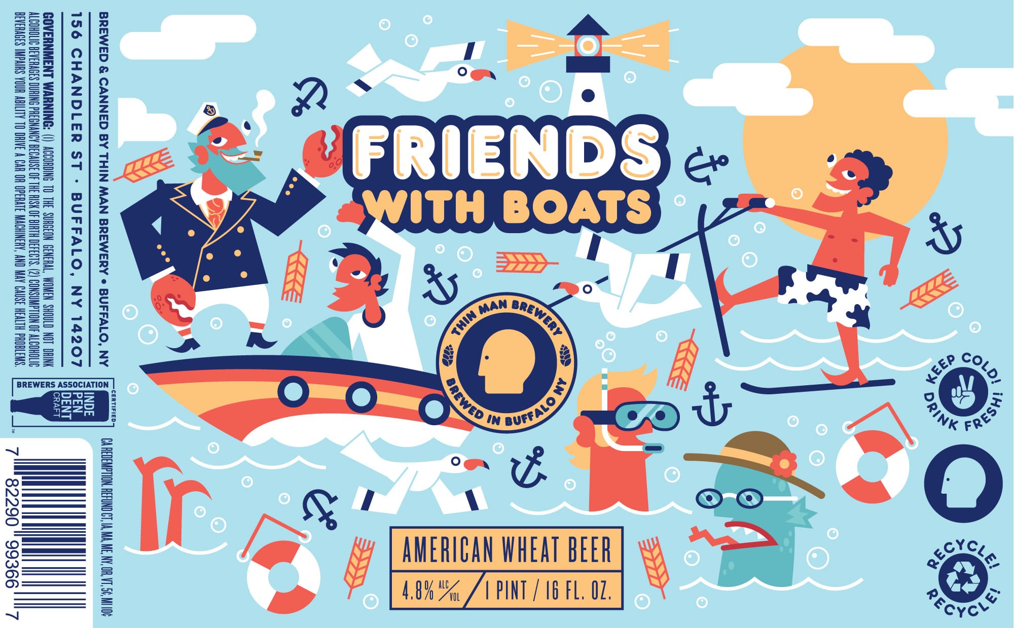 Friends With Boats by Thin Man Brewery - beer label