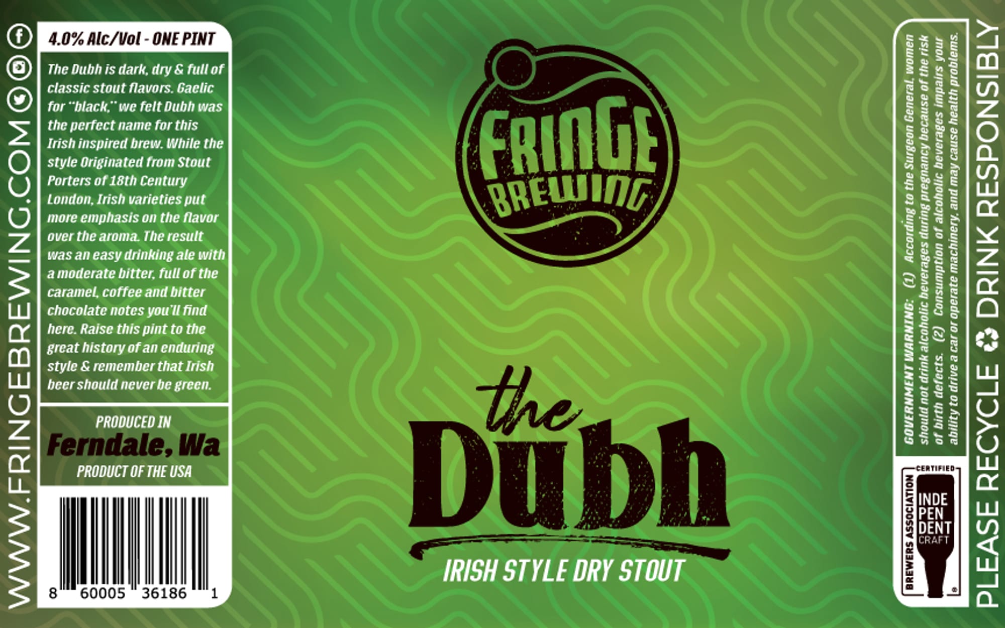The Dubh by Fringe Brewing - beer label