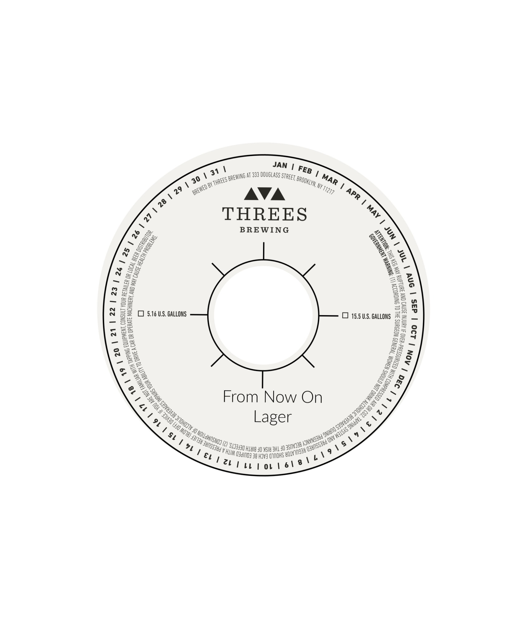 From Now On Lager by Threes Brewing - beer label