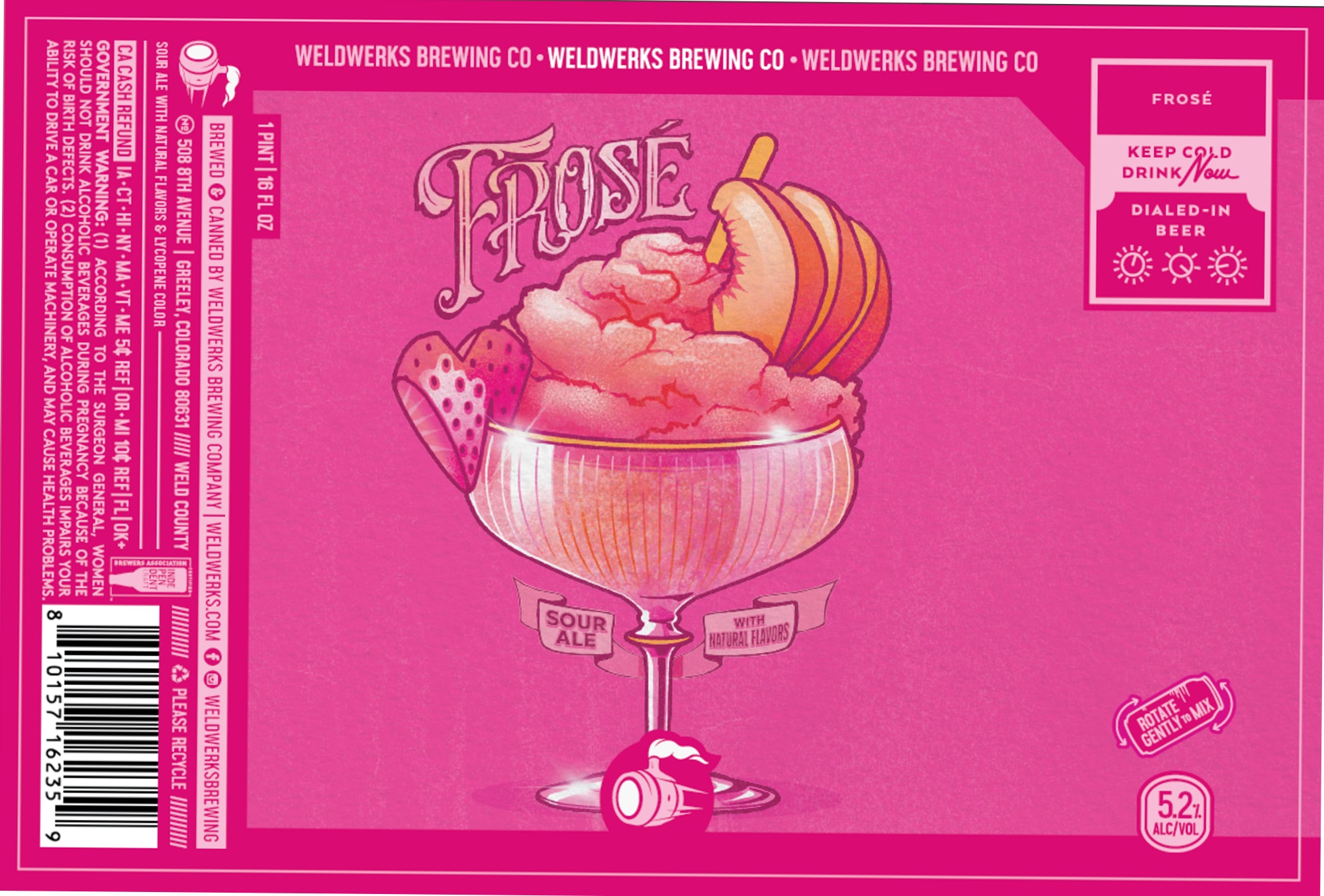 Frosé by WeldWerks Brewing Co - beer label