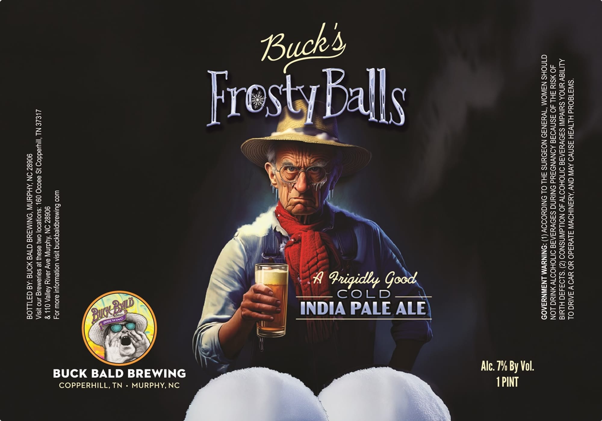 Frosty Balls by Buck Bald Brewing - beer label