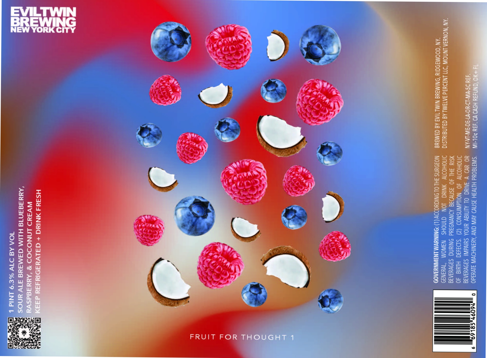 Fruit For Thought 1 by Evil Twin Brewing - beer label