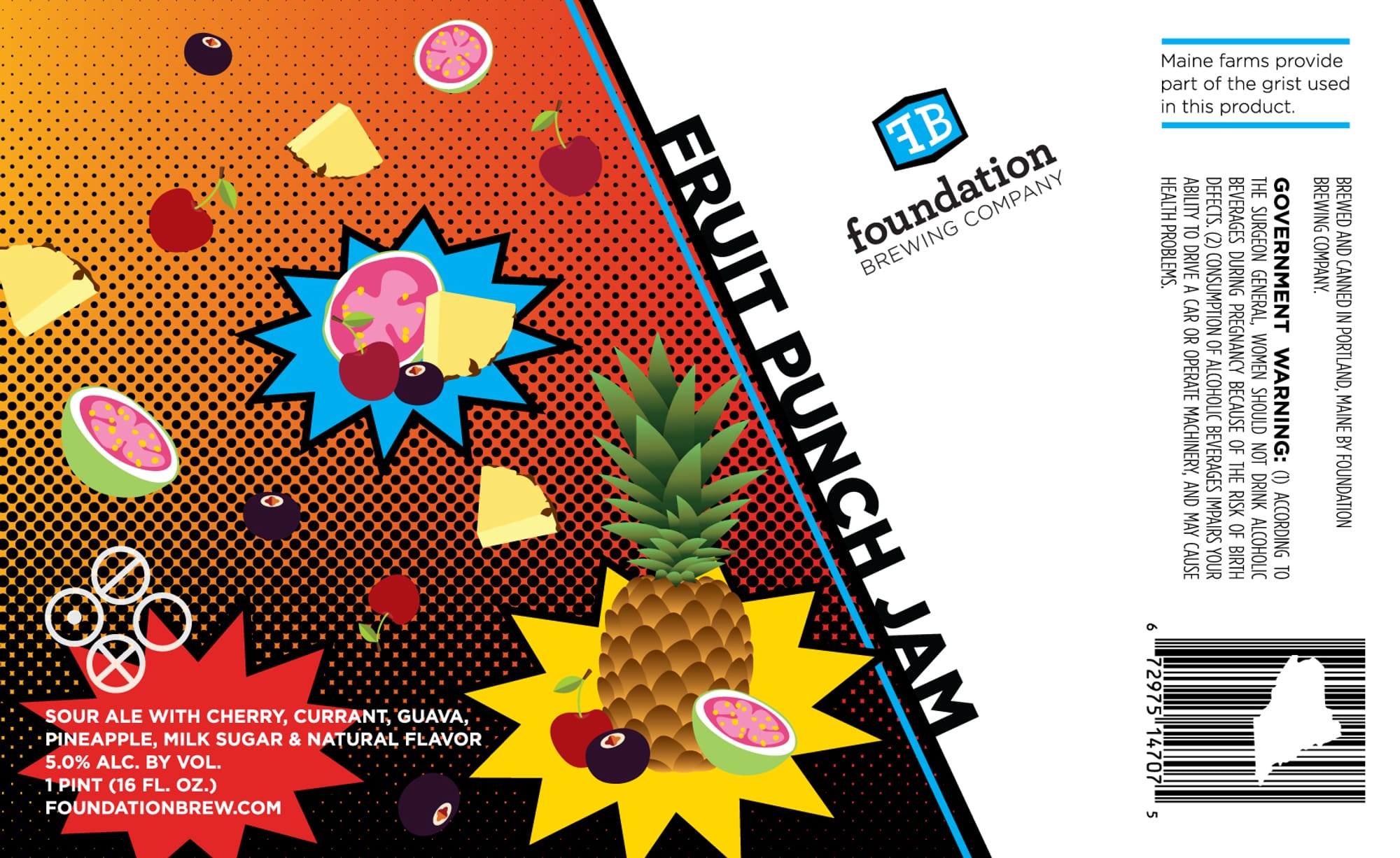 Fruit Punch Jam by Foundation Brewing Company - beer label