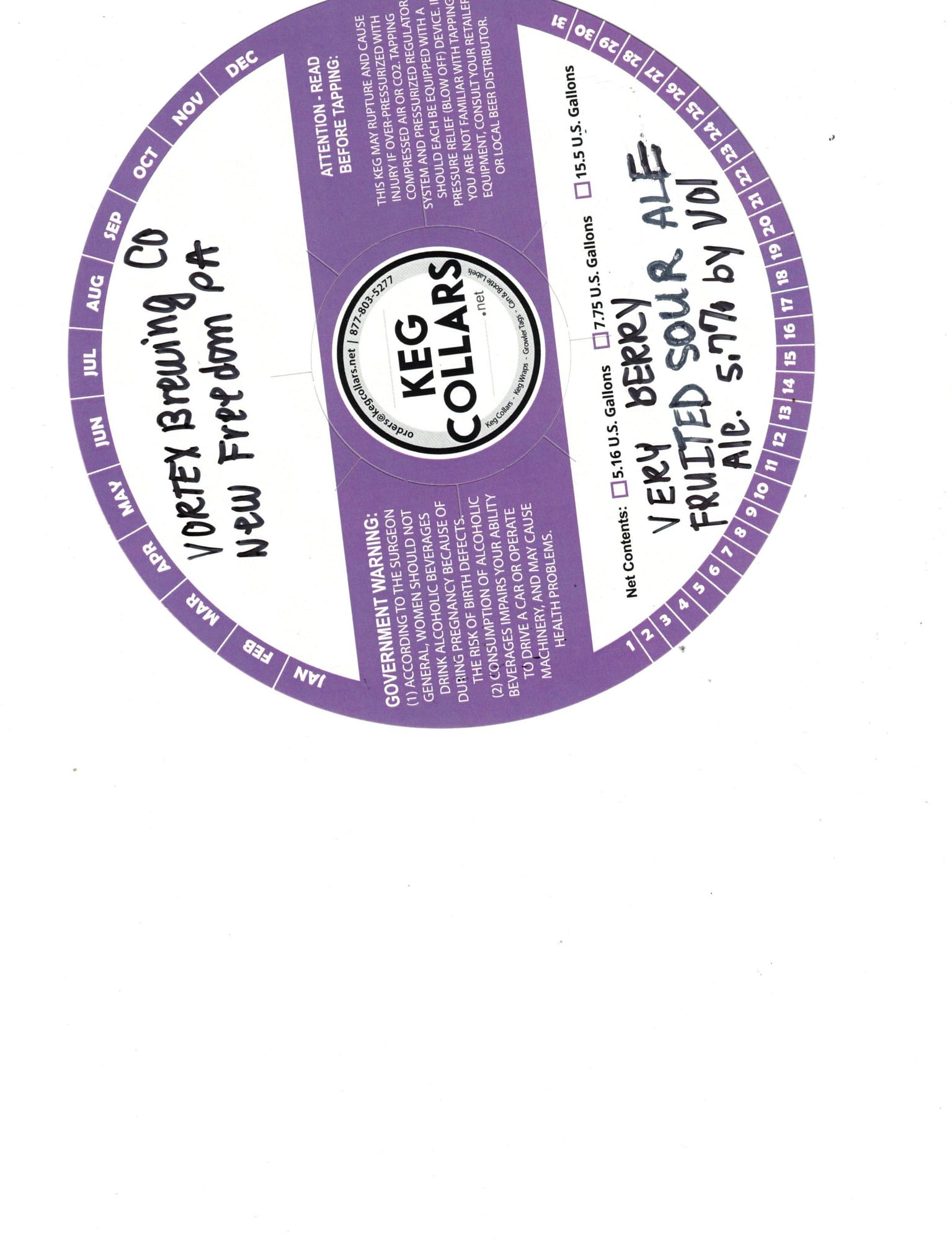 Very Berry Fruited Sour Ale by New Freedom Brewing - beer label