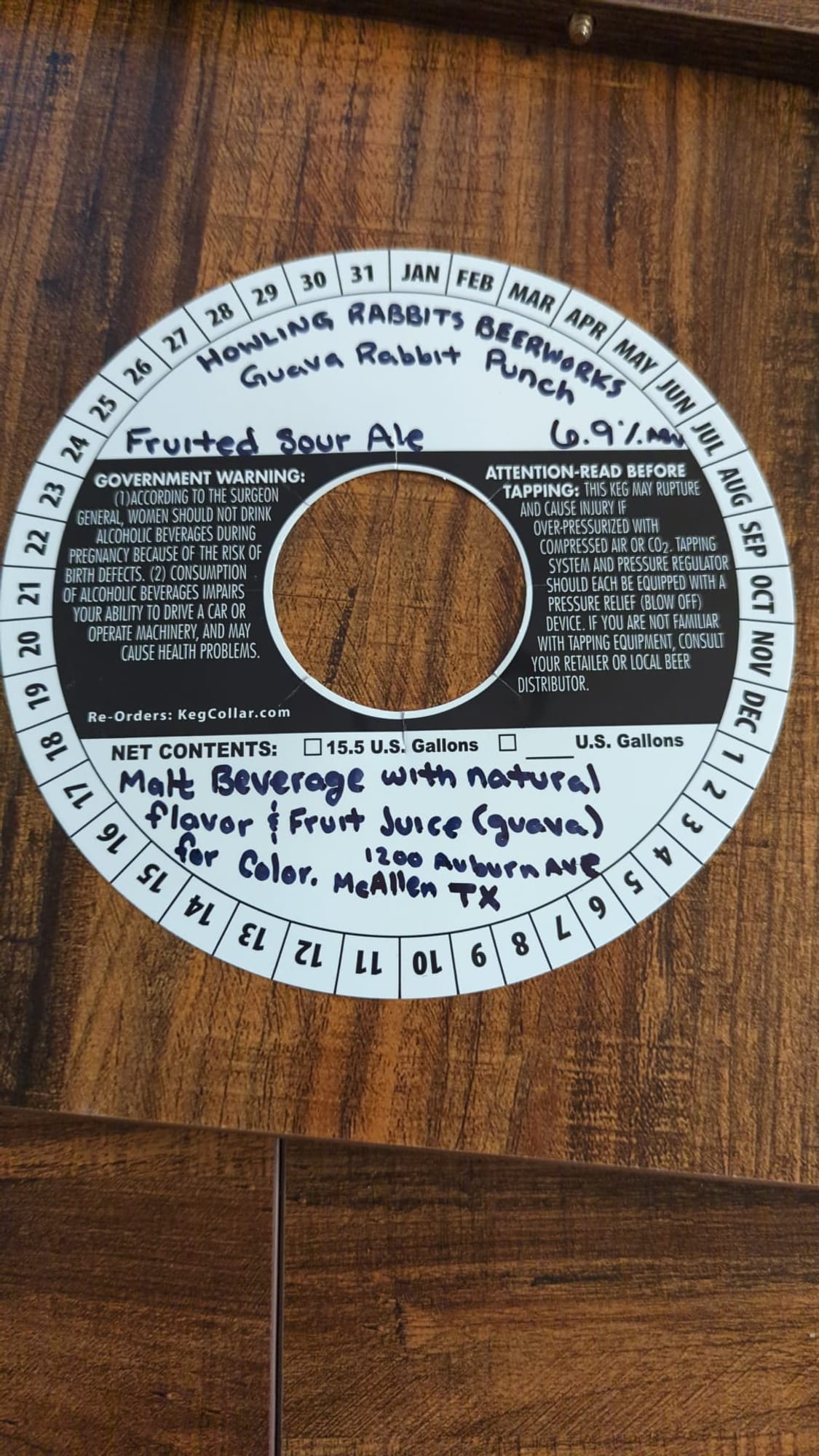 Fruited Sour Ale by Howling Rabbit Beerworks - beer label