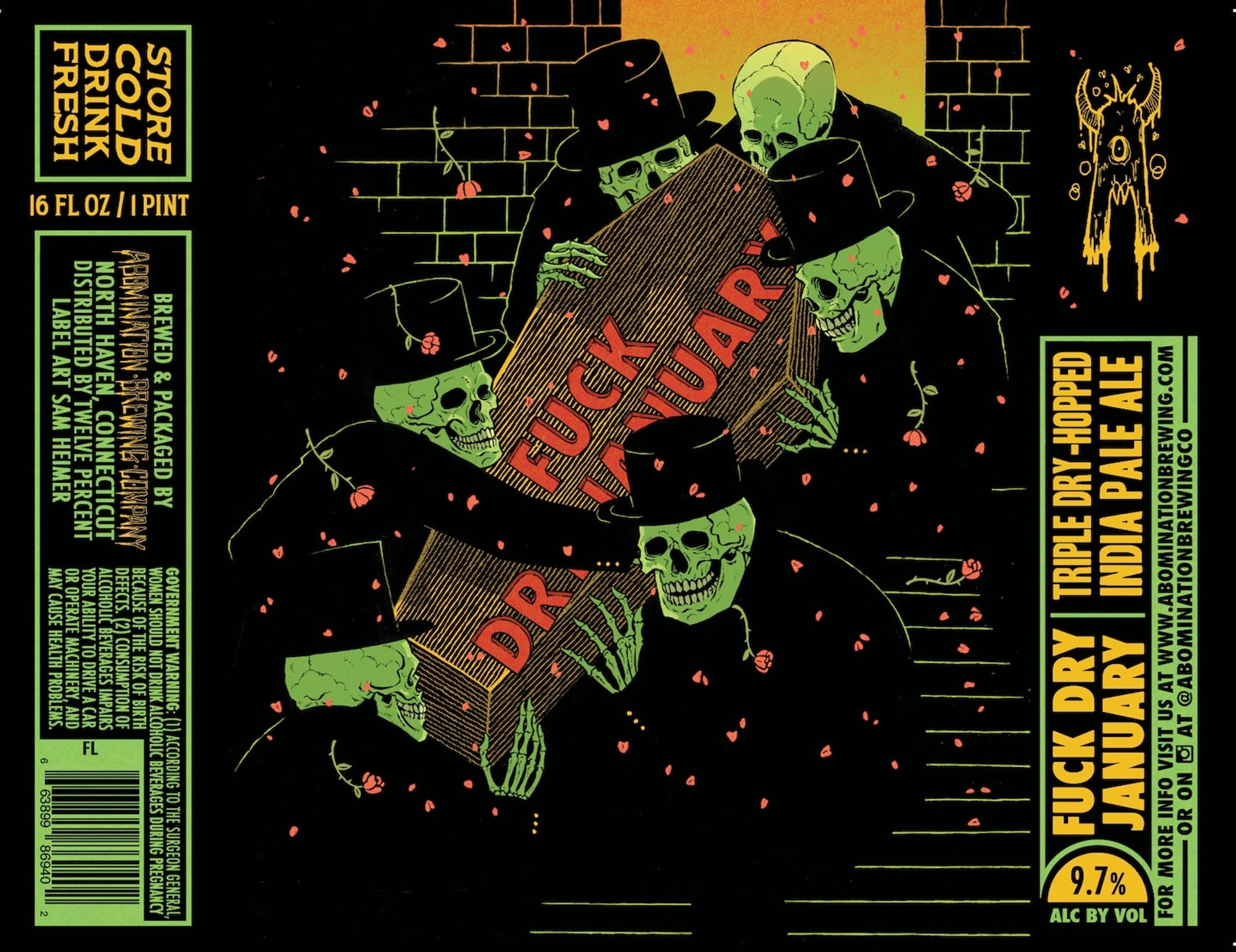 Fuck January by Abomination Brewing Company - beer label
