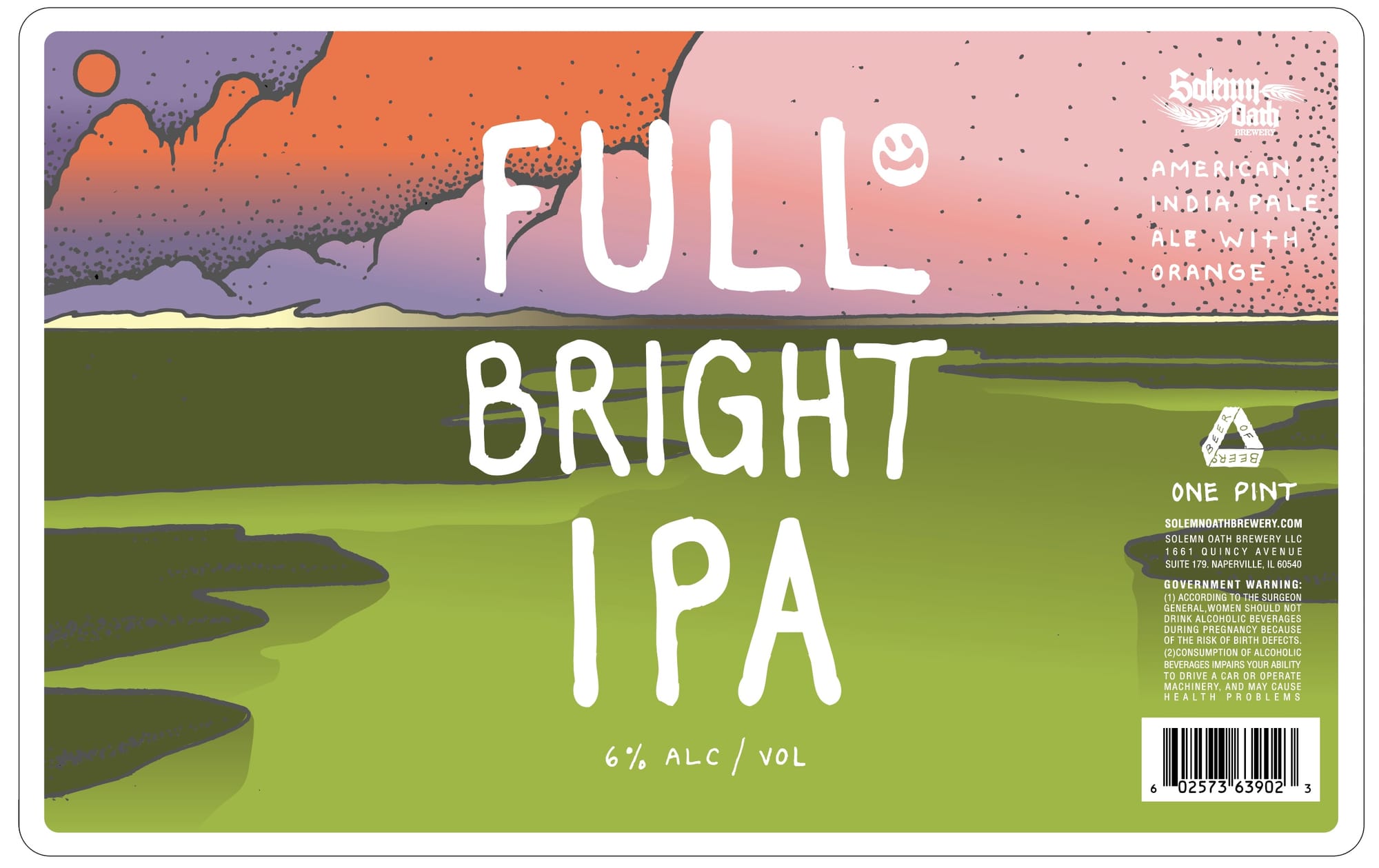 Full Bright IPA by Solemn Oath Brewery - beer label