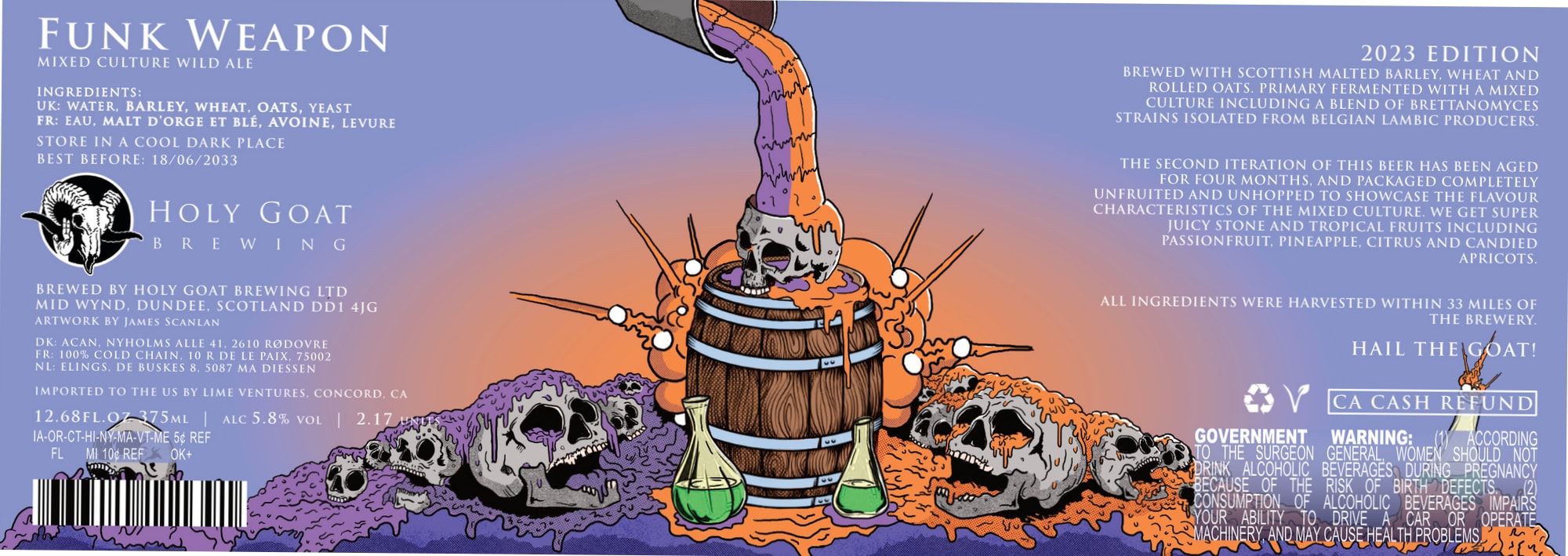 Funk Weapon by Holy Goat Brewing - beer label