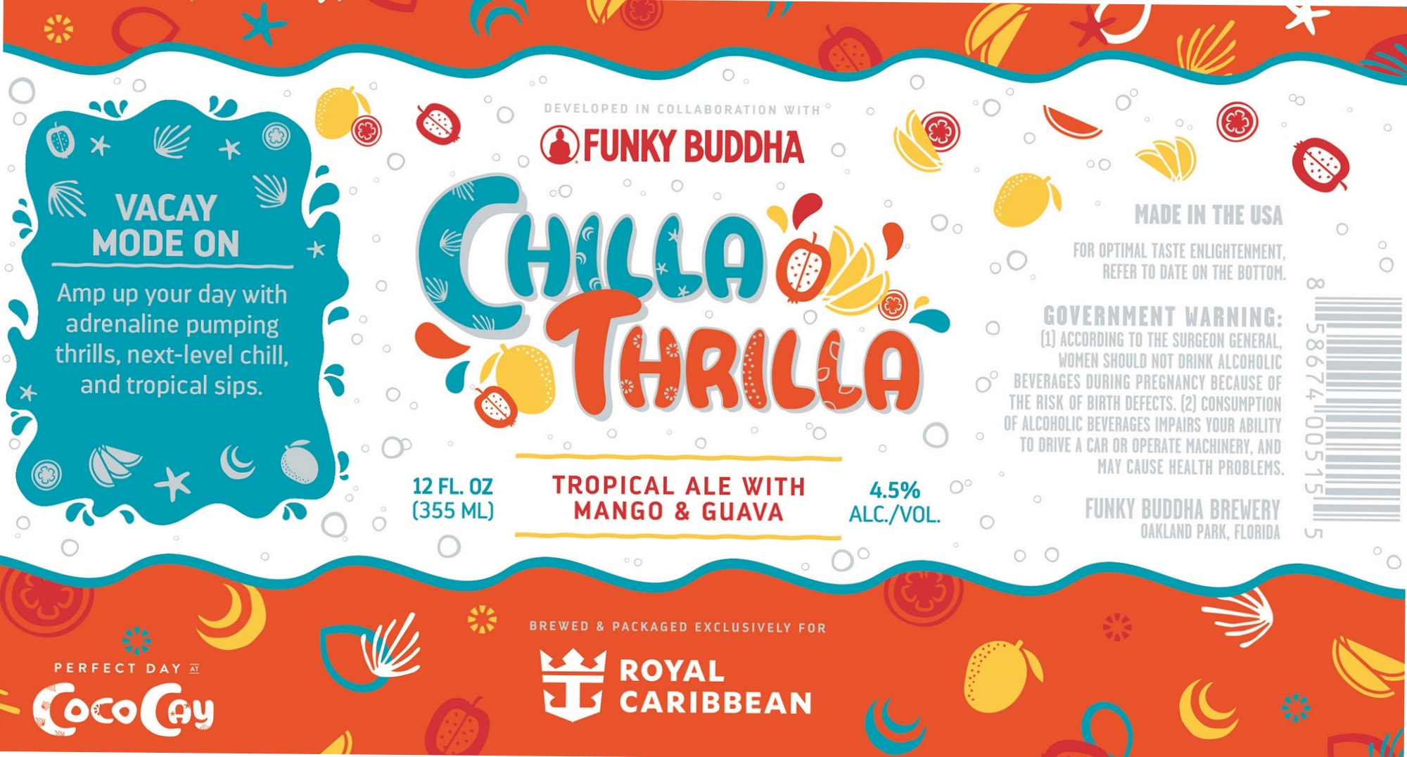 Chilla Thrilla by Funky Buddha Brewery - beer label