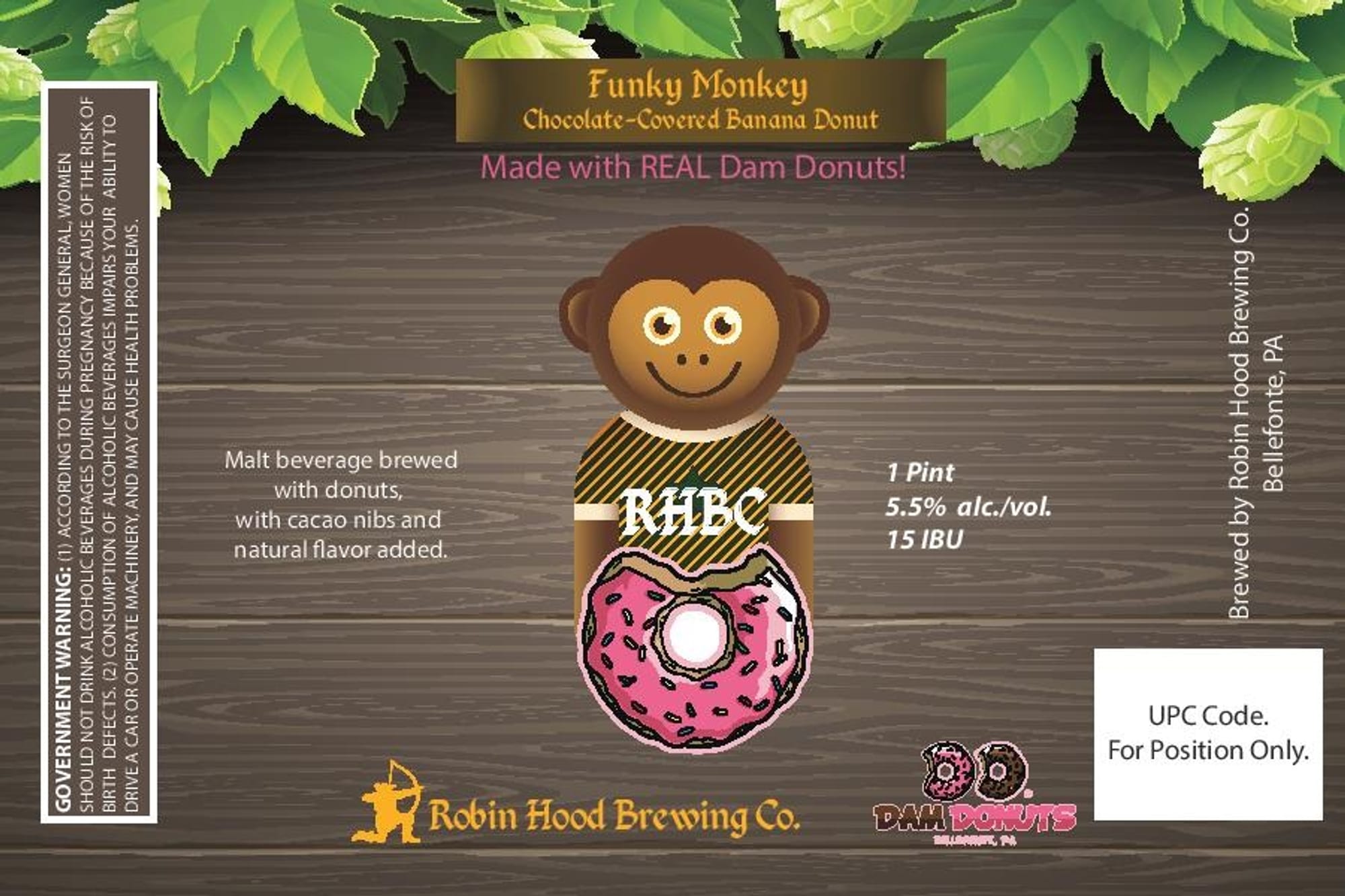 Funky Monkey by Robin Hood Brewing Co. - beer label