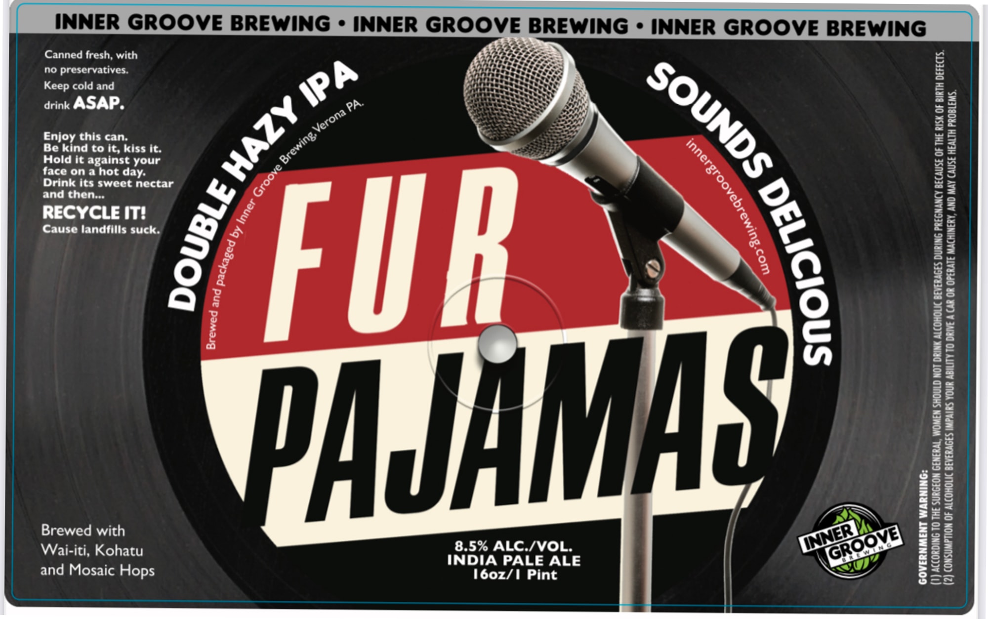 Fur Pajamas by Inner Groove Brewing - beer label