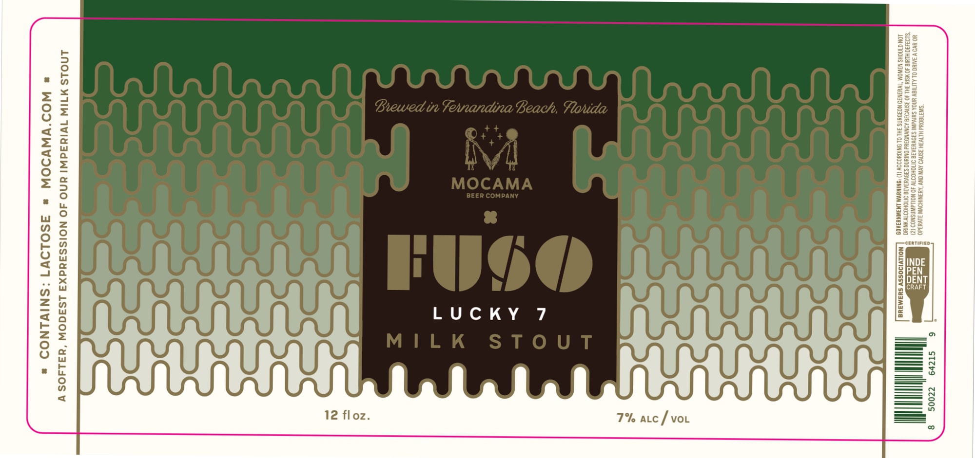FUSO Lucky 7 Milk Stout by Mocama Beer Company - beer label