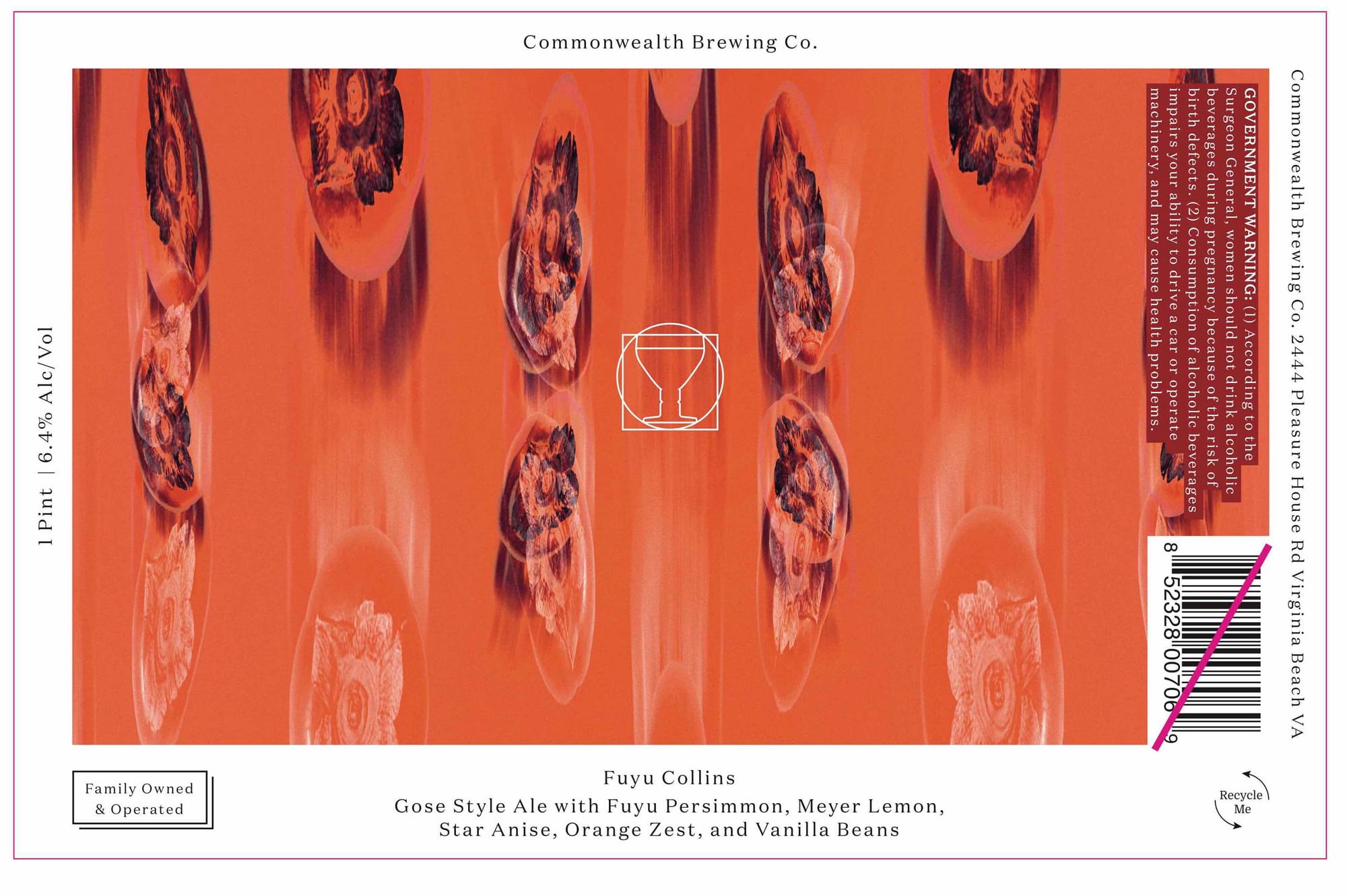 Fuyu Collins by Commonwealth Brewing Co. - beer label