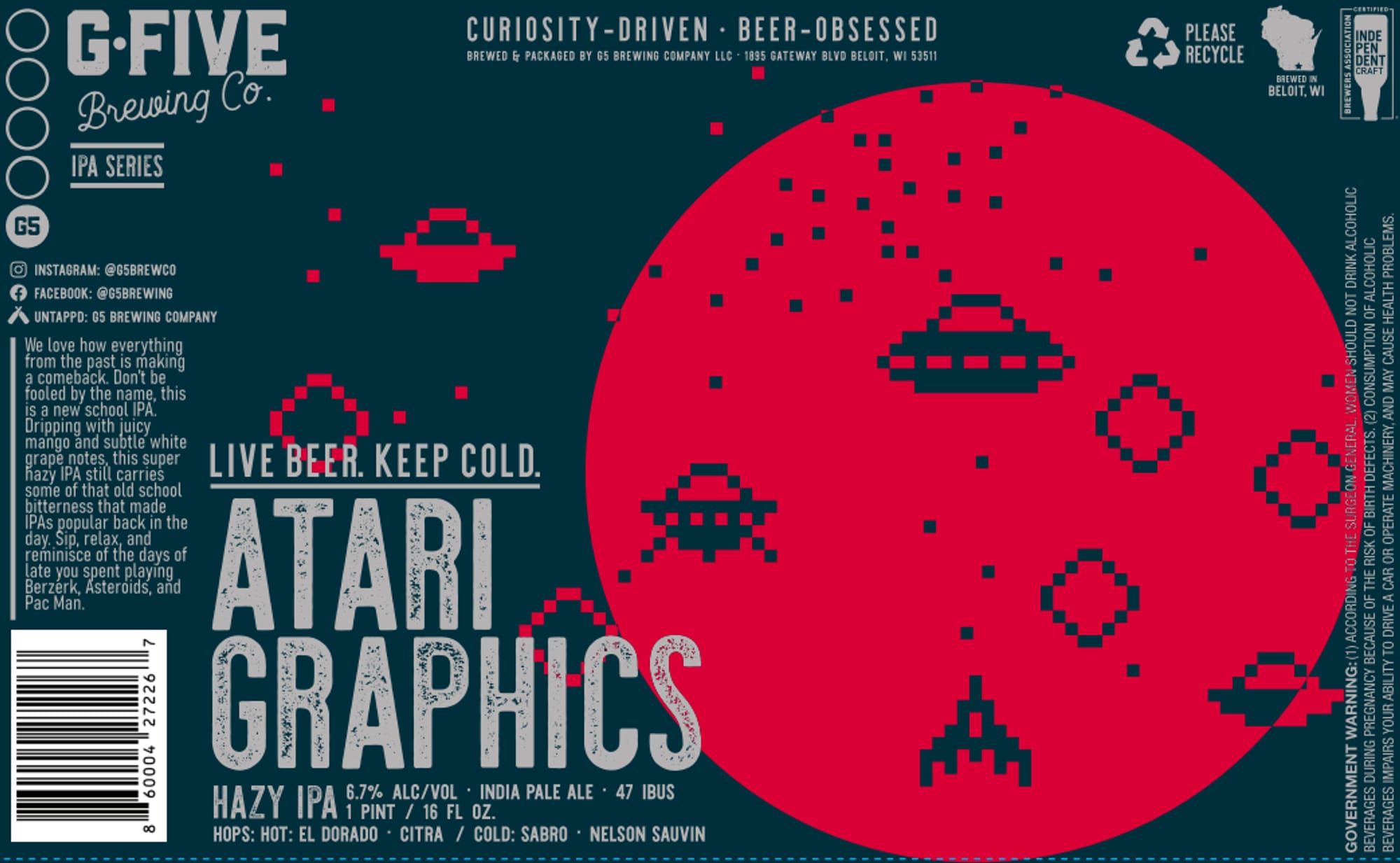 Atari Graphics by G-Five Brewing Co. - beer label