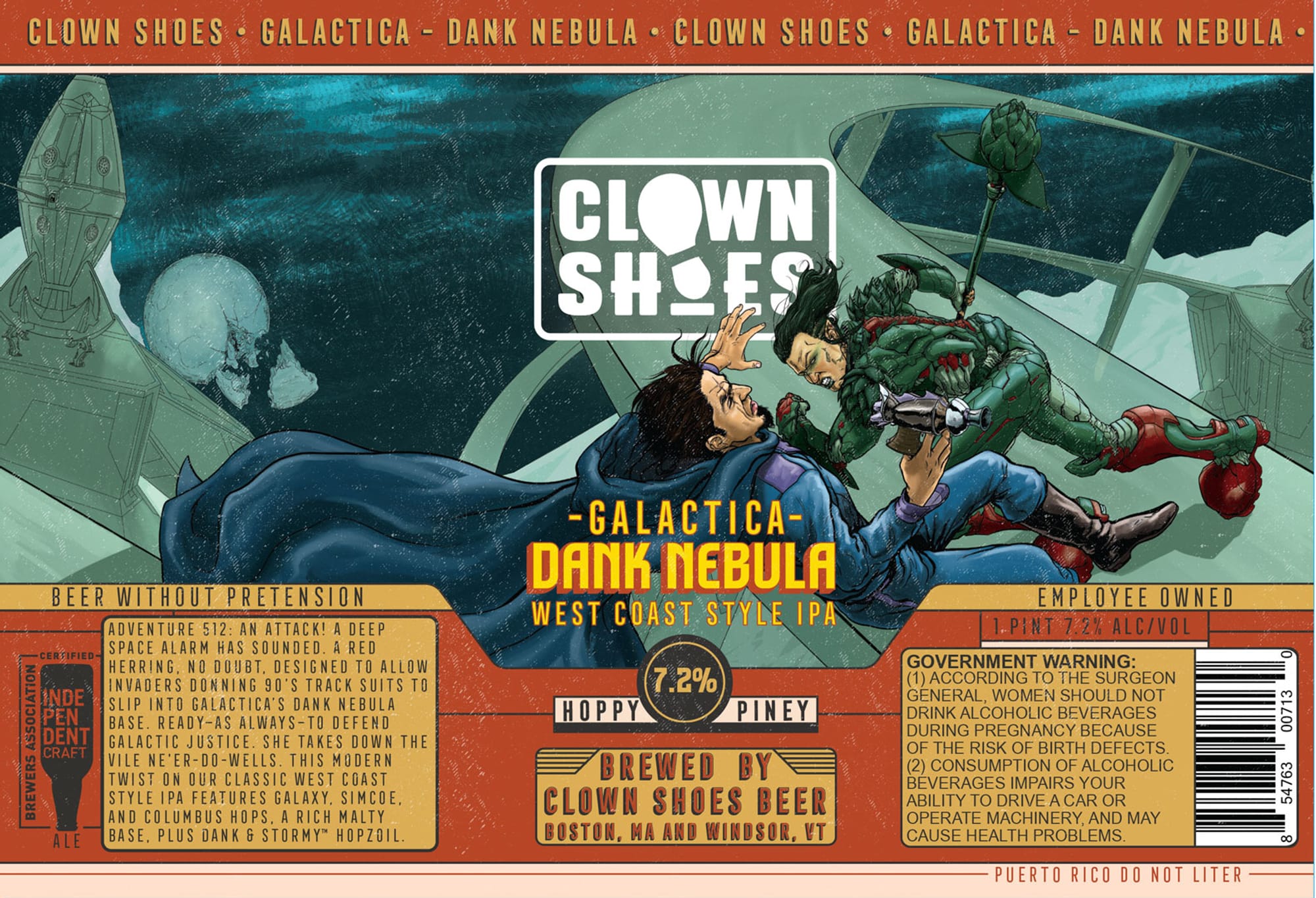 Galactica – Dank Nebula by Clown Shoes - beer label