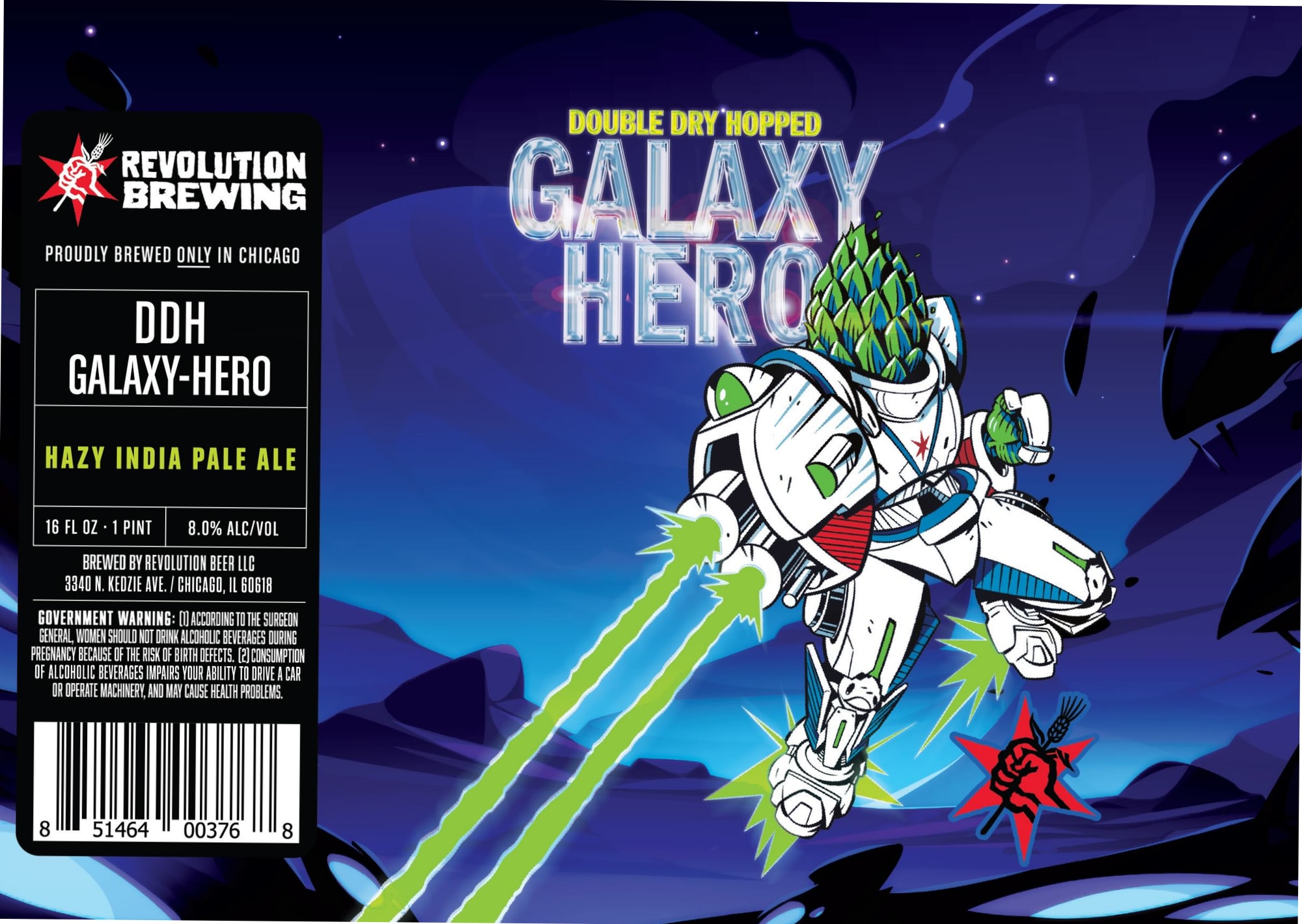Galaxy Hero by Revolution Brewing - beer label
