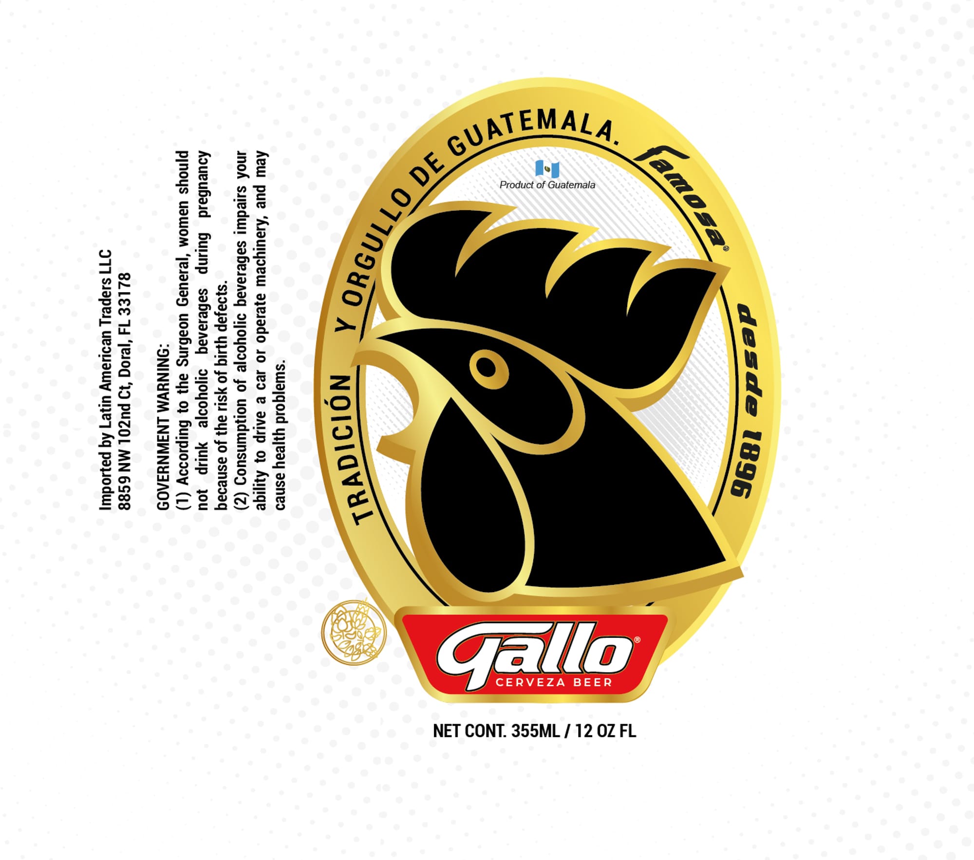 Gallo Cerveza Beer by Cervecería Gallo - beer label