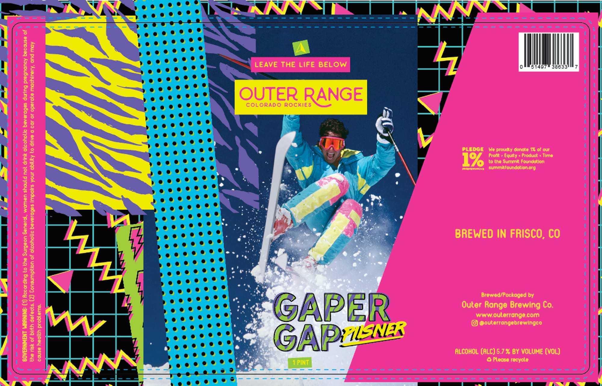 Gaper Pilsner by Outer Range Brewing Co. - beer label