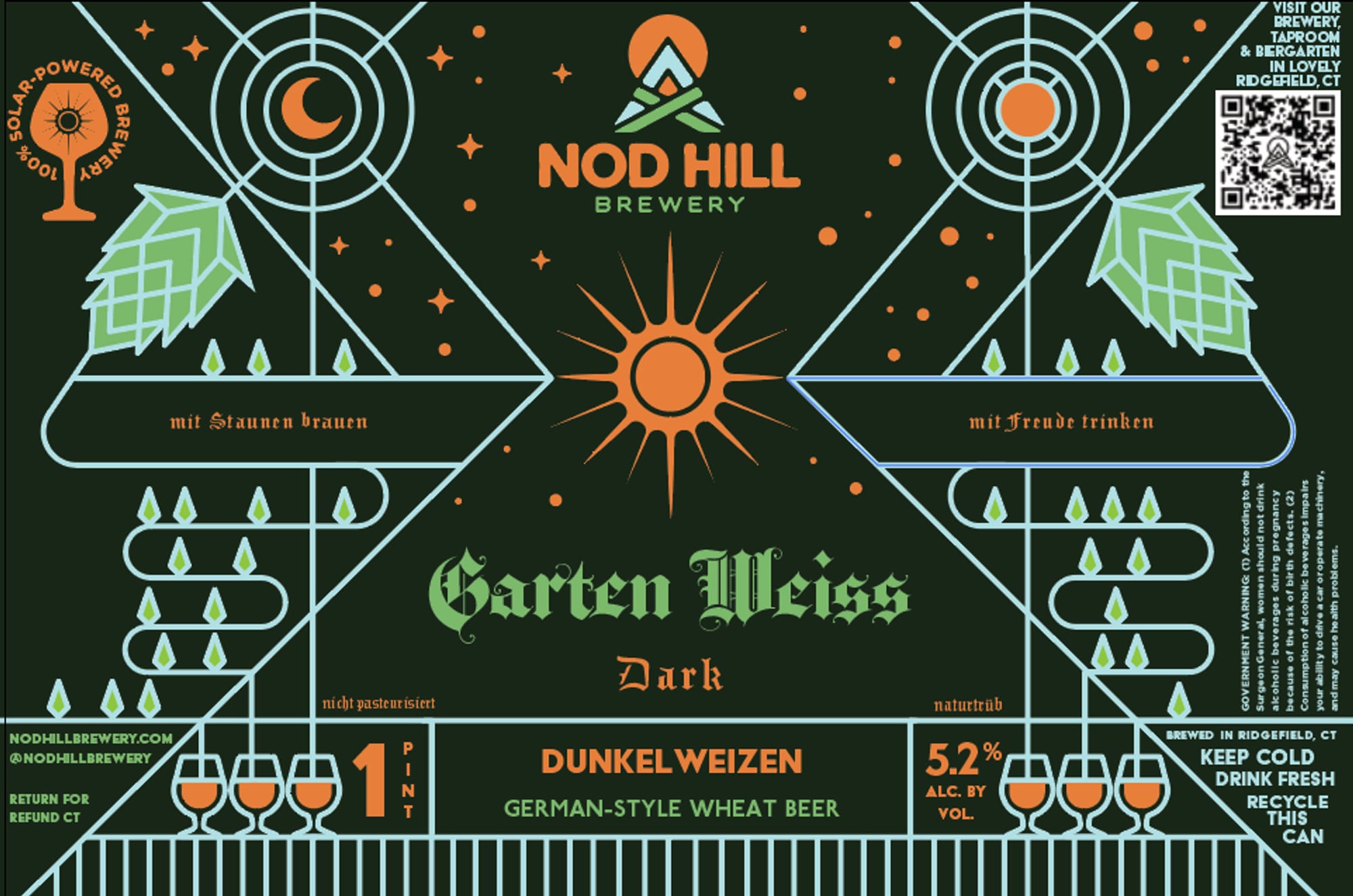 Garten Weiss Dark by Nod Hill Brewery - beer label