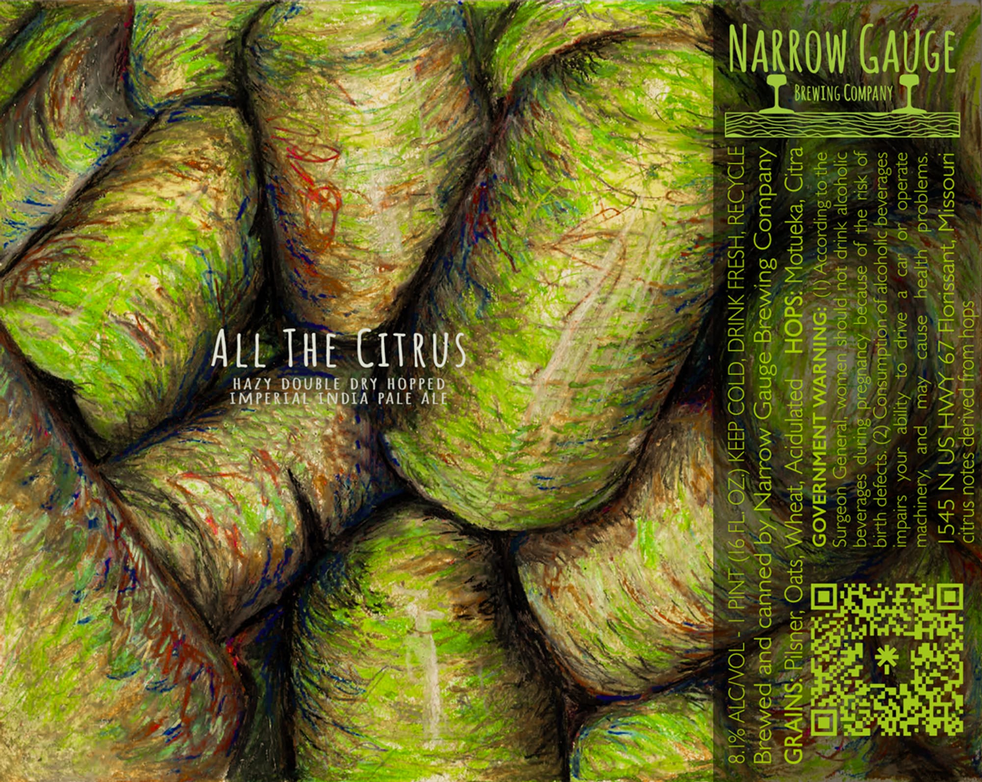All The Citrus by Narrow Gauge Brewing Company - beer label