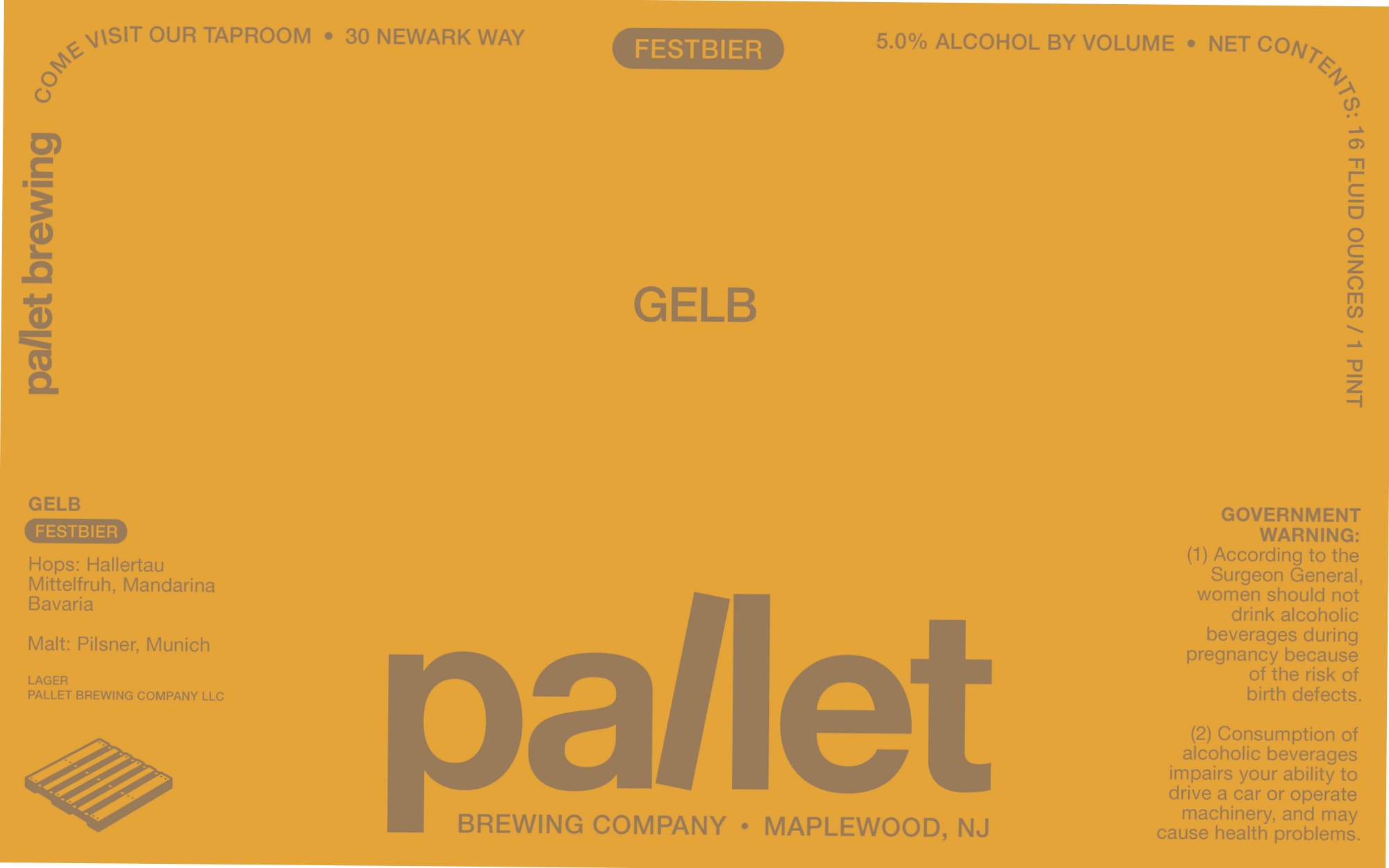 Gelb by Pallet Brewing Company - beer label