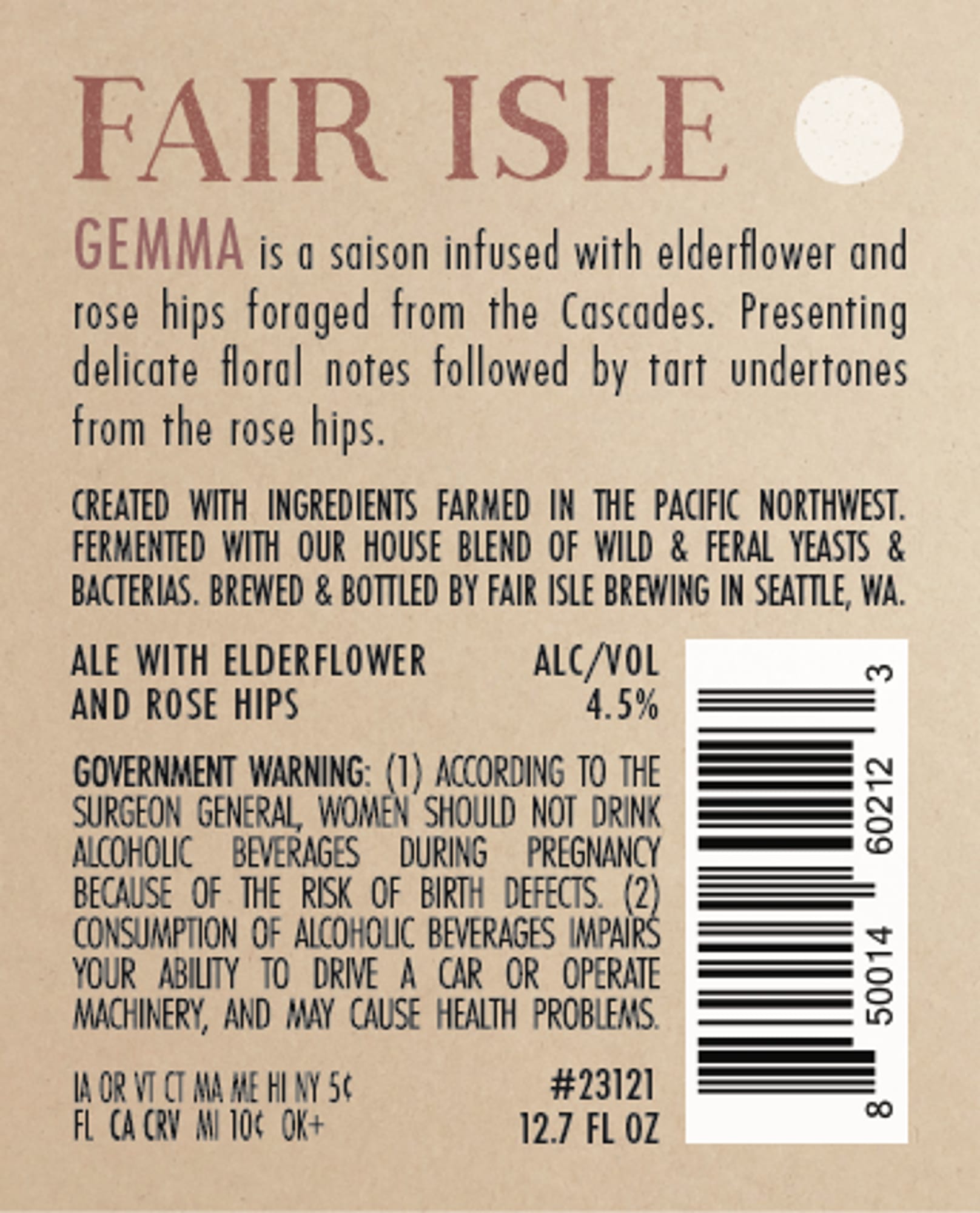 Gemma by Fair Isle Brewing - beer label