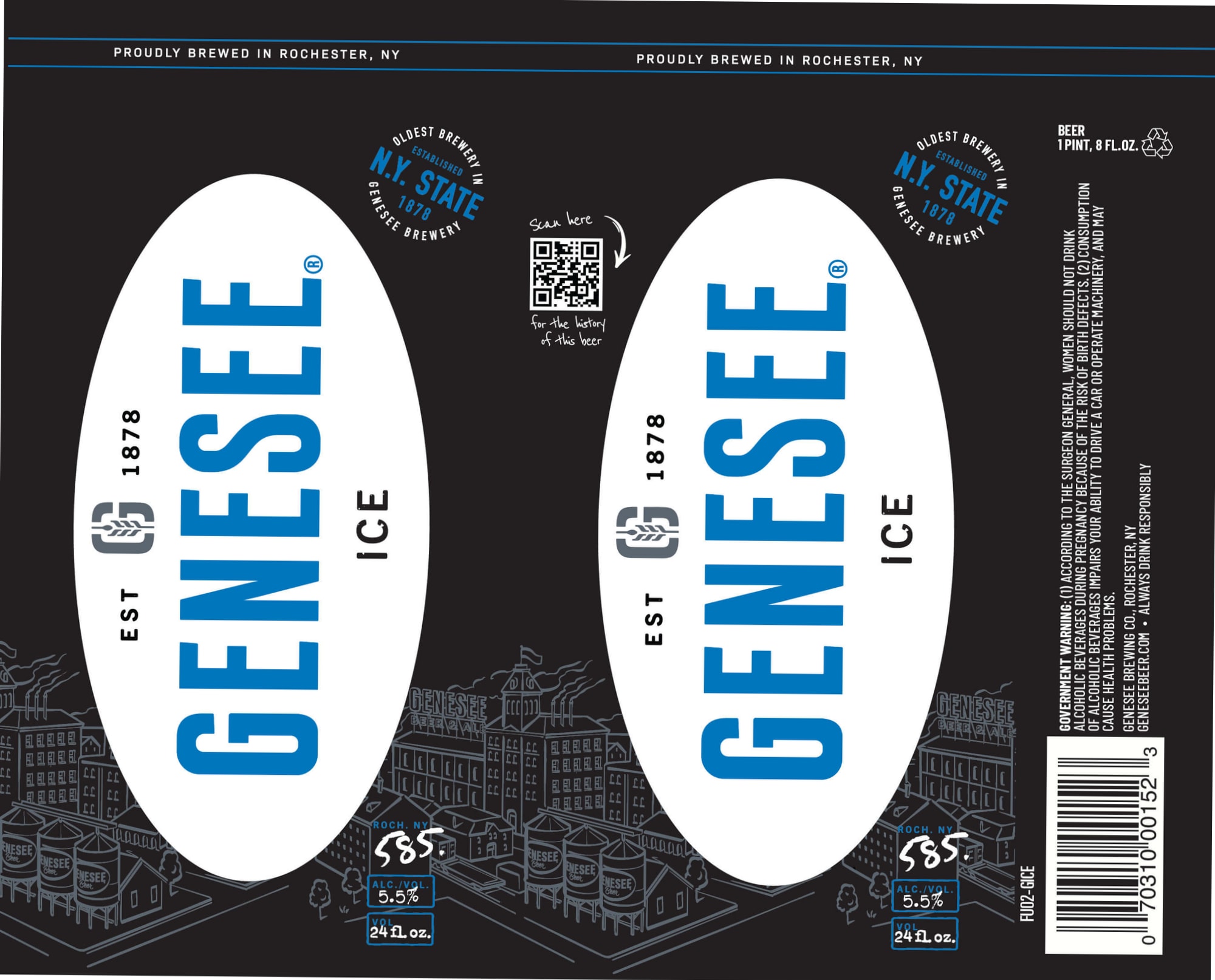 Genesee Ice by Genesee Brewery - beer label