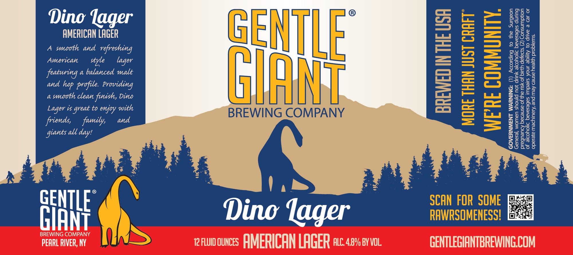 Dino Lager by Gentle Giant Brewing Company - beer label