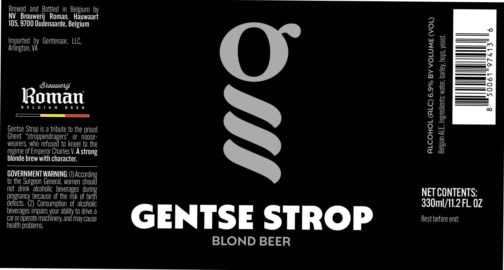 Gentse Strop by Brouwerij Roman - beer label