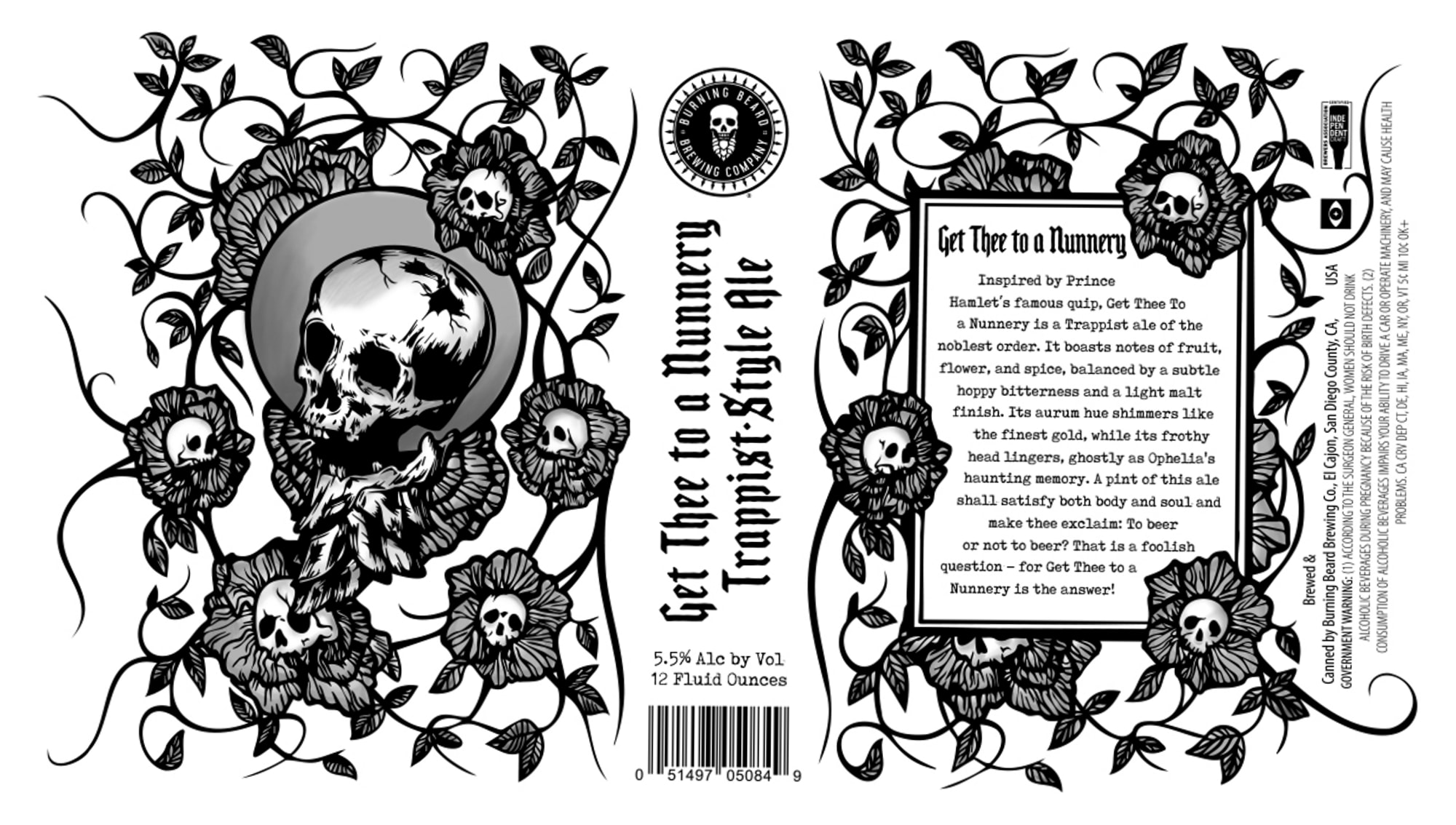 Get Thee to a Nunnery by Burning Beard Brewing - beer label