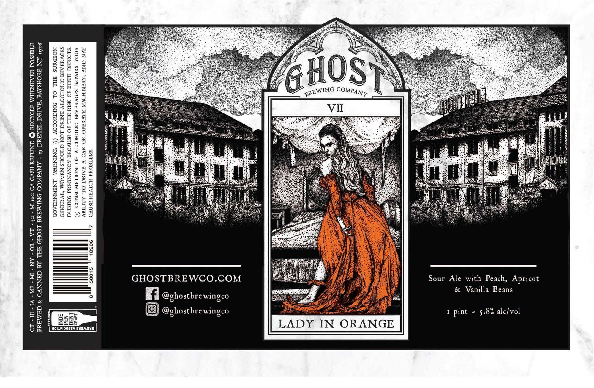 Lady in Orange by Ghost Brewing Co. - beer label