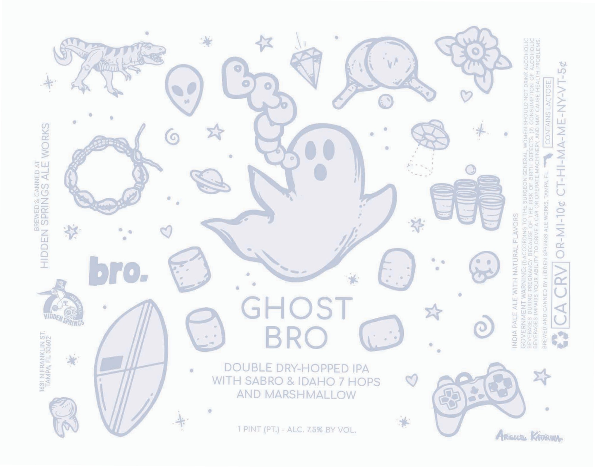 Ghost Bro by Hidden Springs Ale Works - beer label
