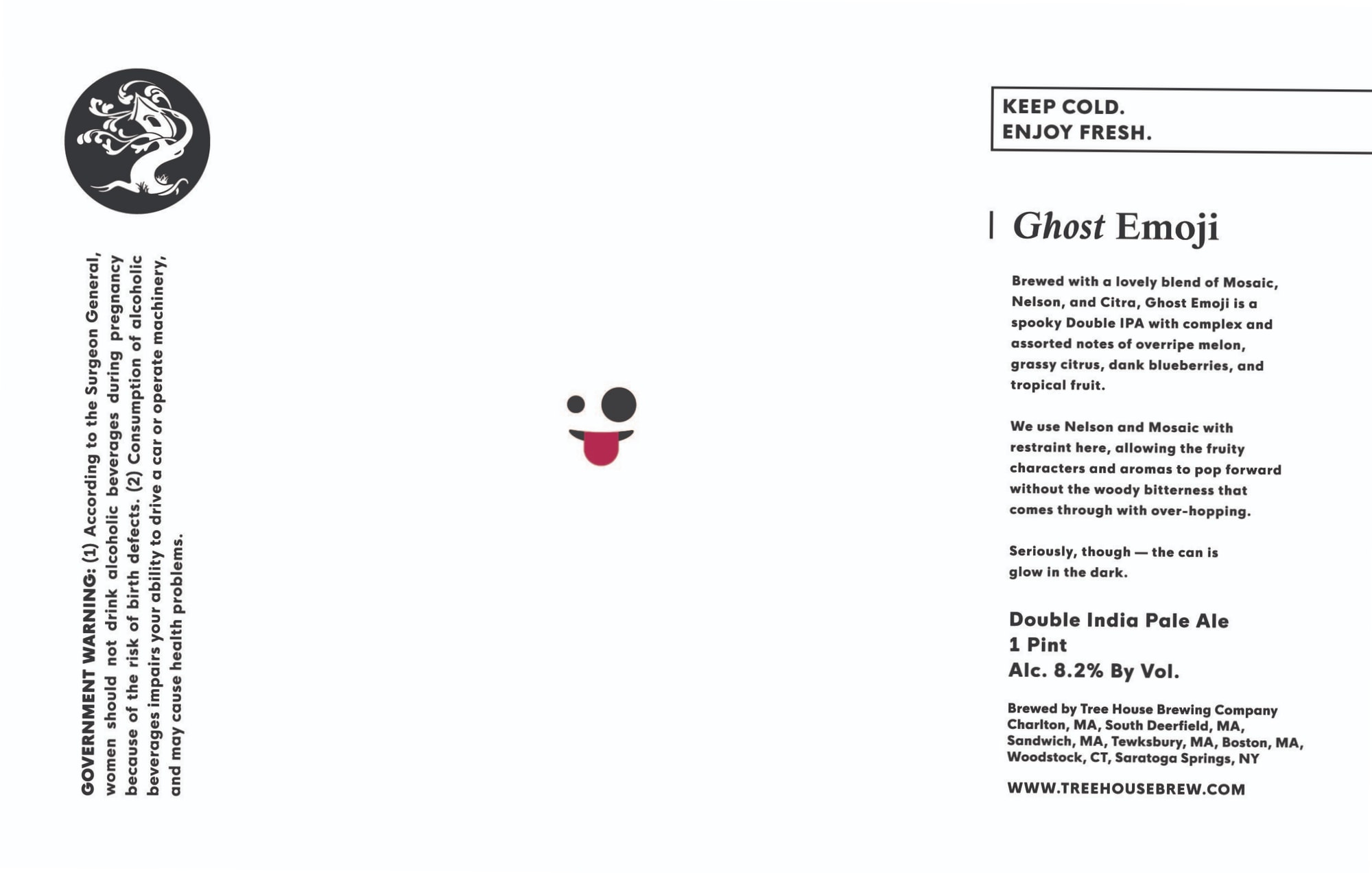 Ghost Emoji by Tree House Brewing Company - beer label